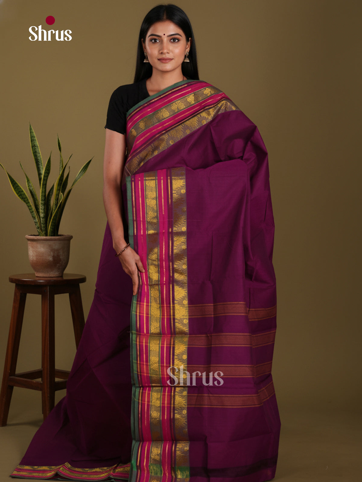 DKS28214 - Chettinad Mix Cotton-Without Blouse Saree
