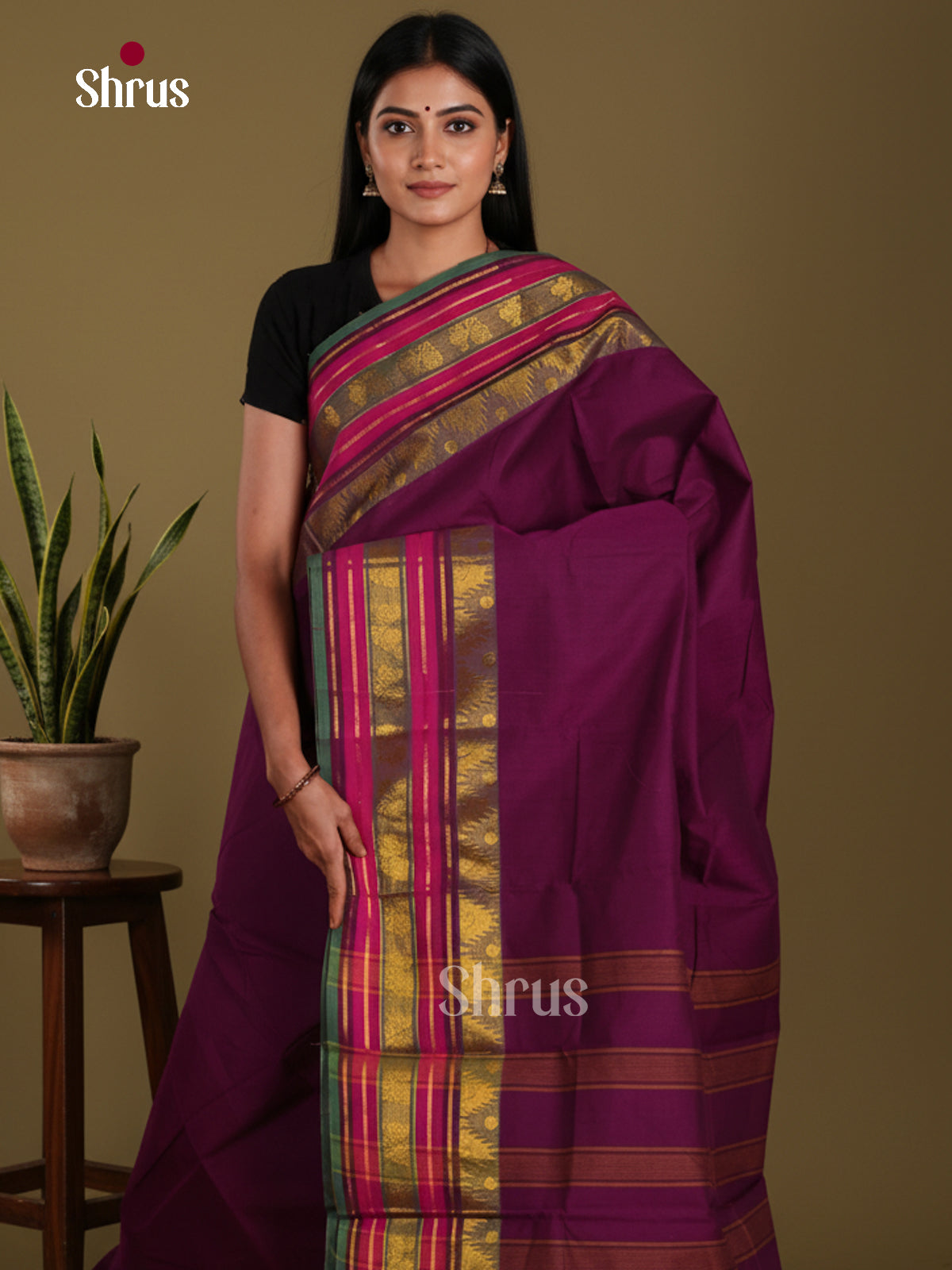 DKS28214 - Chettinad Mix Cotton-Without Blouse Saree