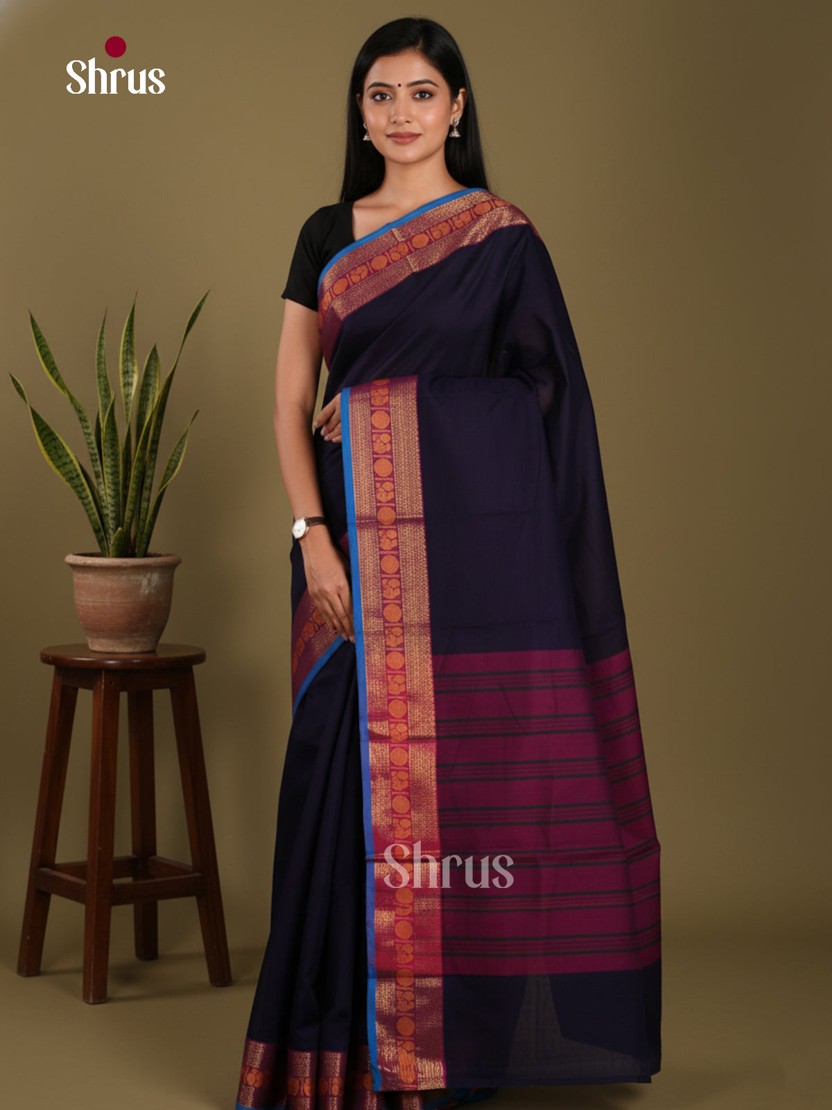 DKS28216 - Chettinad Mix Cotton-Without Blouse Saree