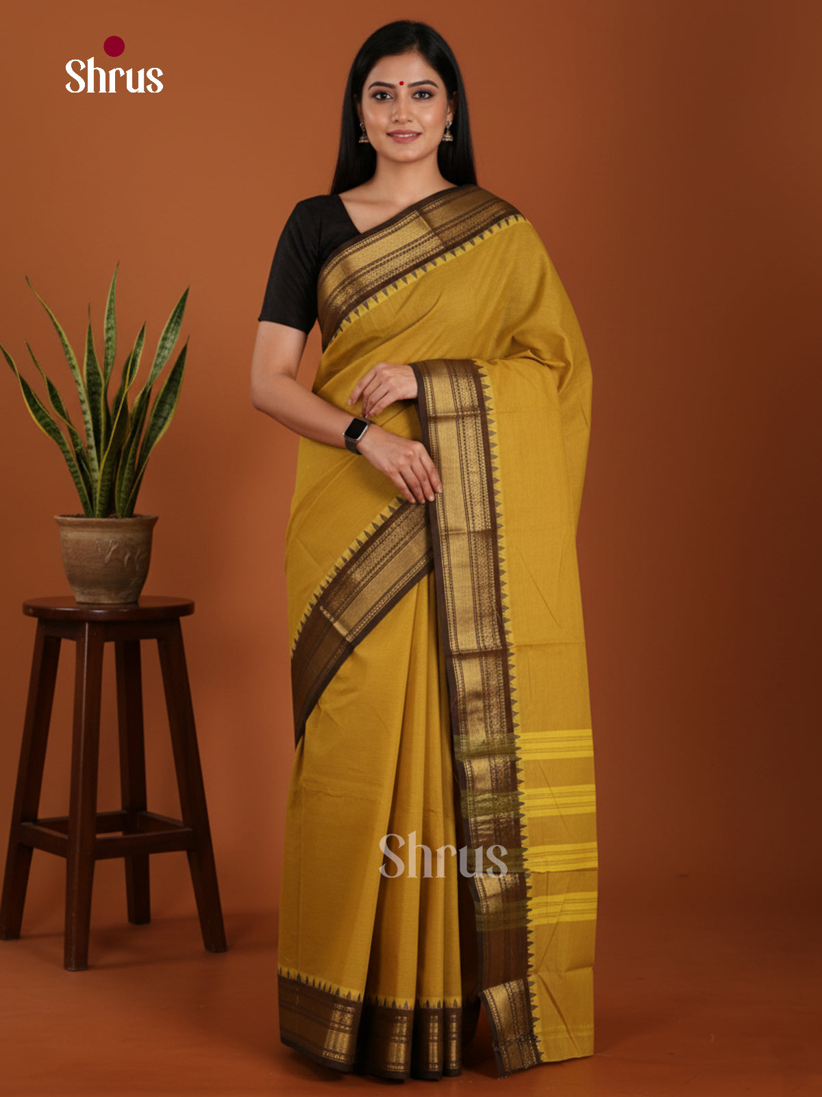 DKS28217 - Chettinad Mix Cotton-Without Blouse Saree - Shop on Shrus.com