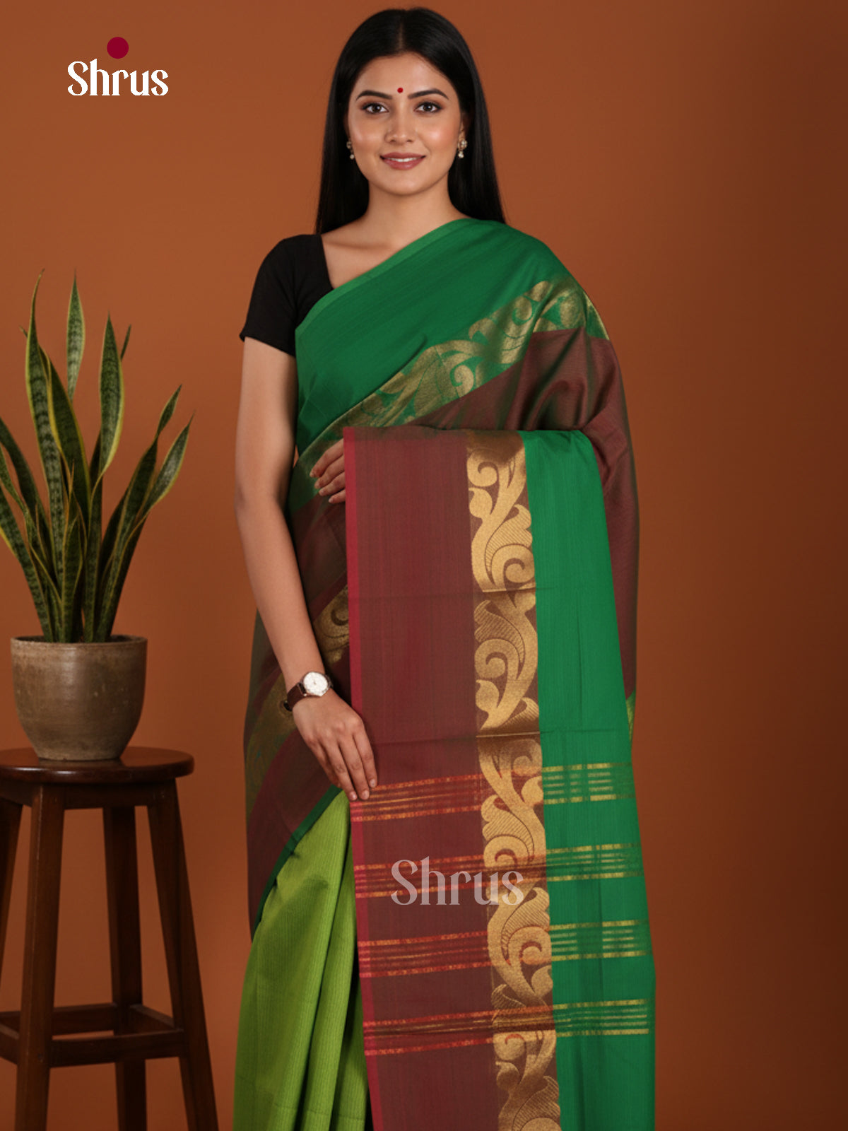 DKS28218 - Chettinad Mix Cotton-Without Blouse Saree