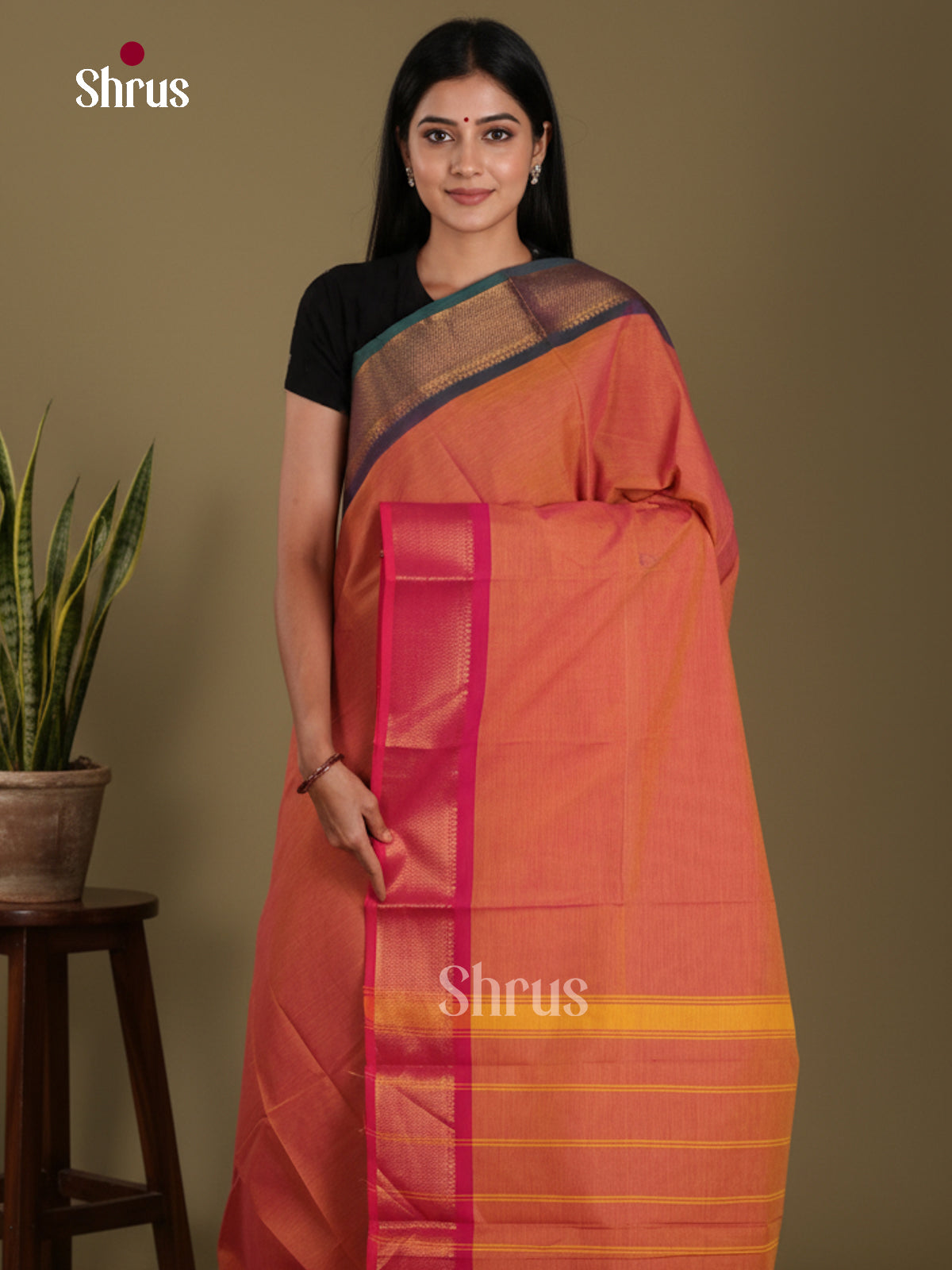DKS28225 - Chettinad Mix Cotton-Without Blouse Saree - Shop on Shrus.com