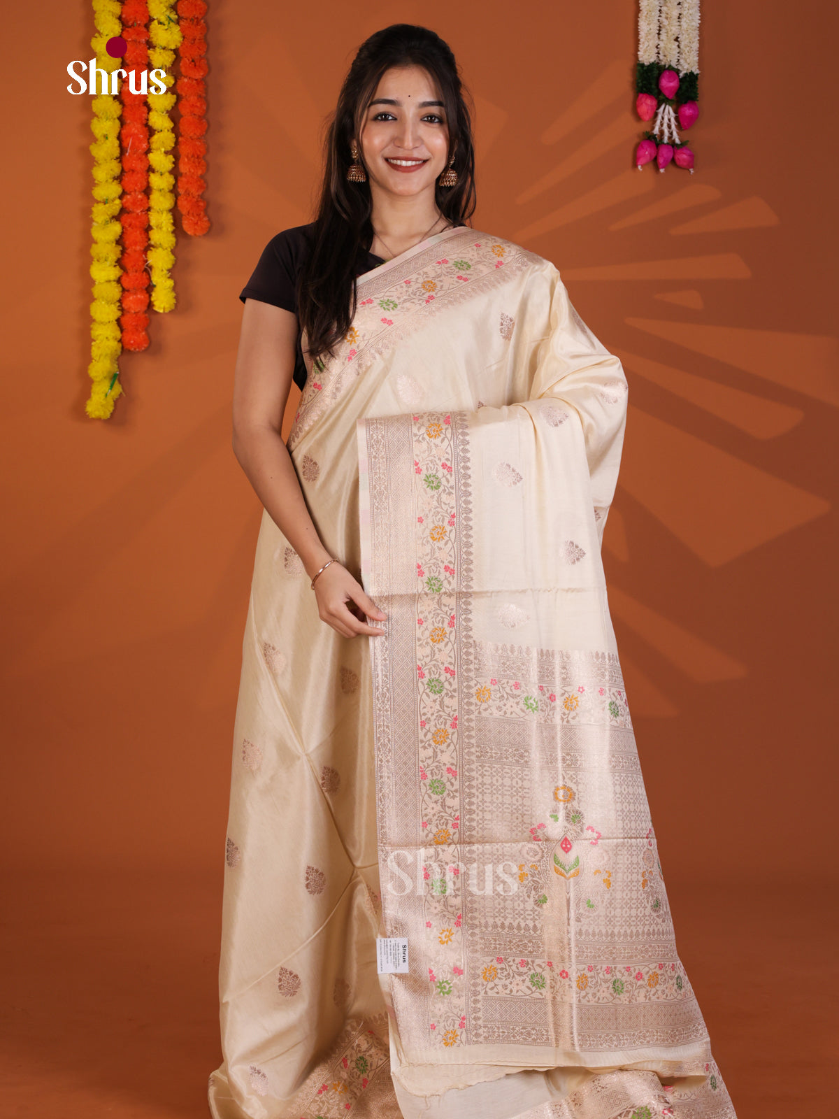 DKS29162 - Semi Chiniya Saree - Shop on Shrus.com