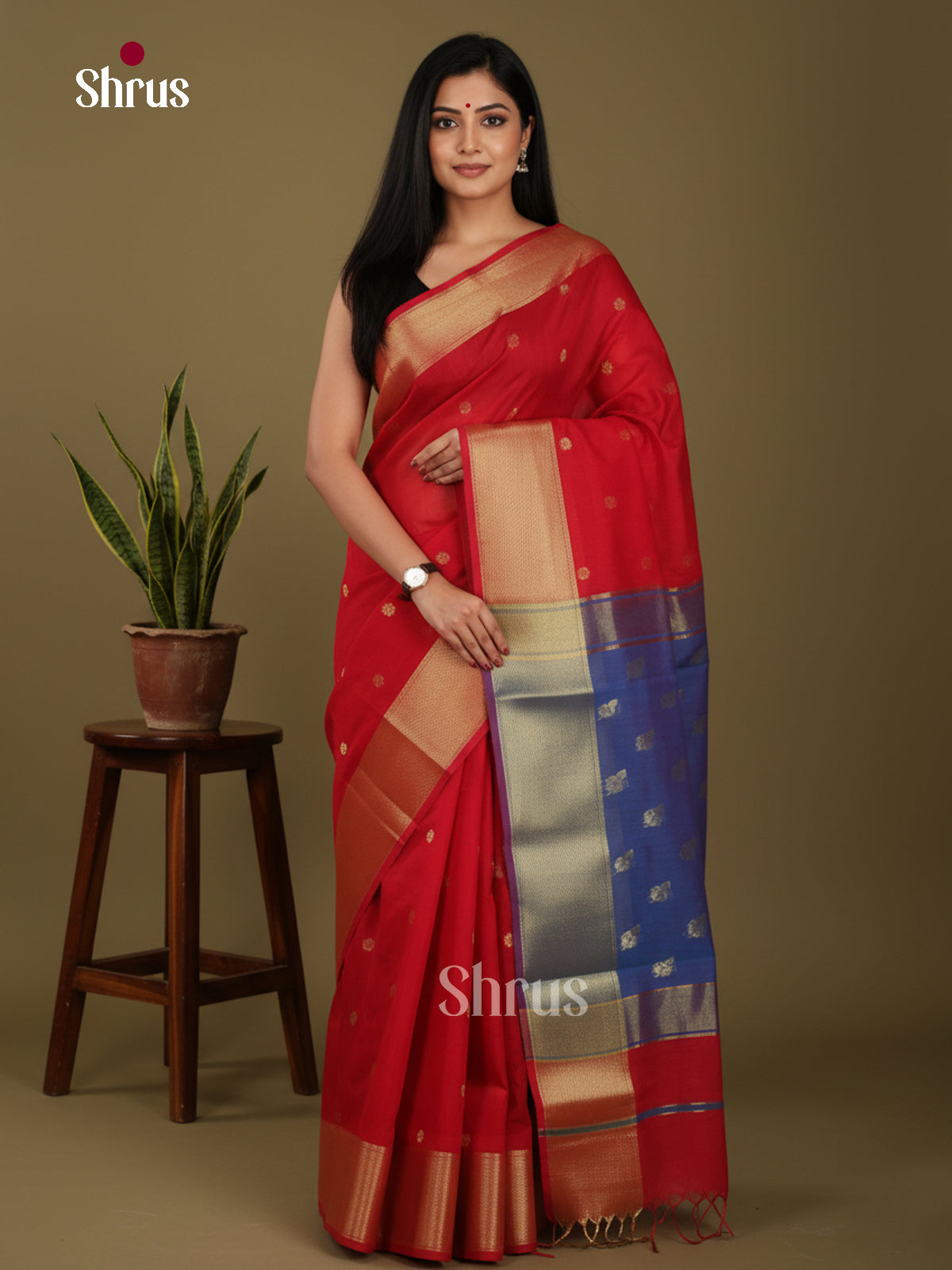 Red & Blue - Art Maheshwari Saree - Shop on Shrus.com