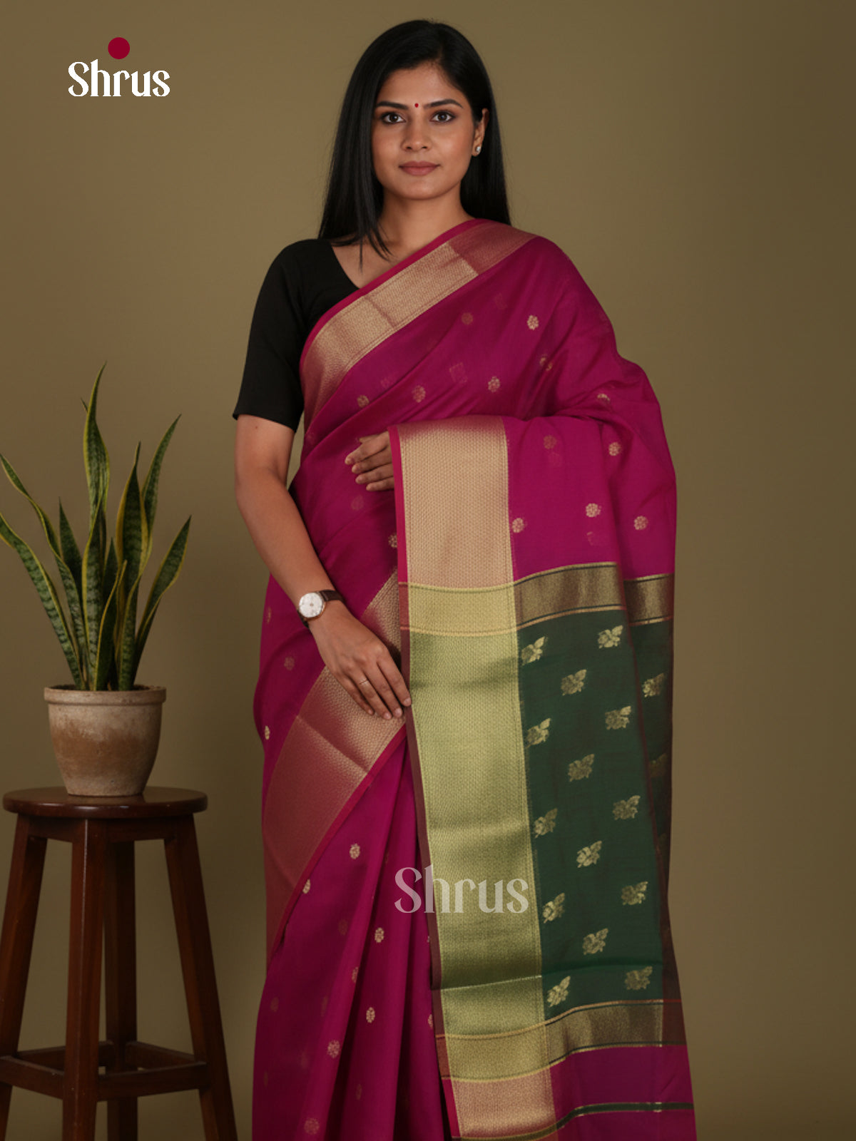 Purple & Green - Art Maheshwari Saree
