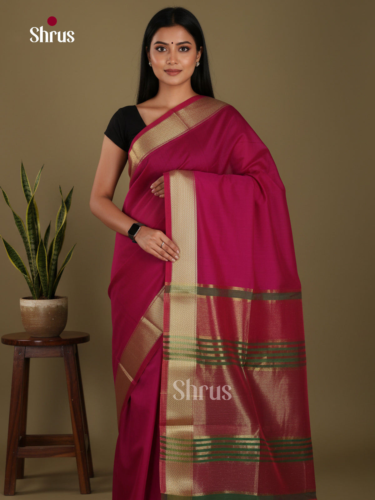 Pink & Green - Art Maheshwari Saree