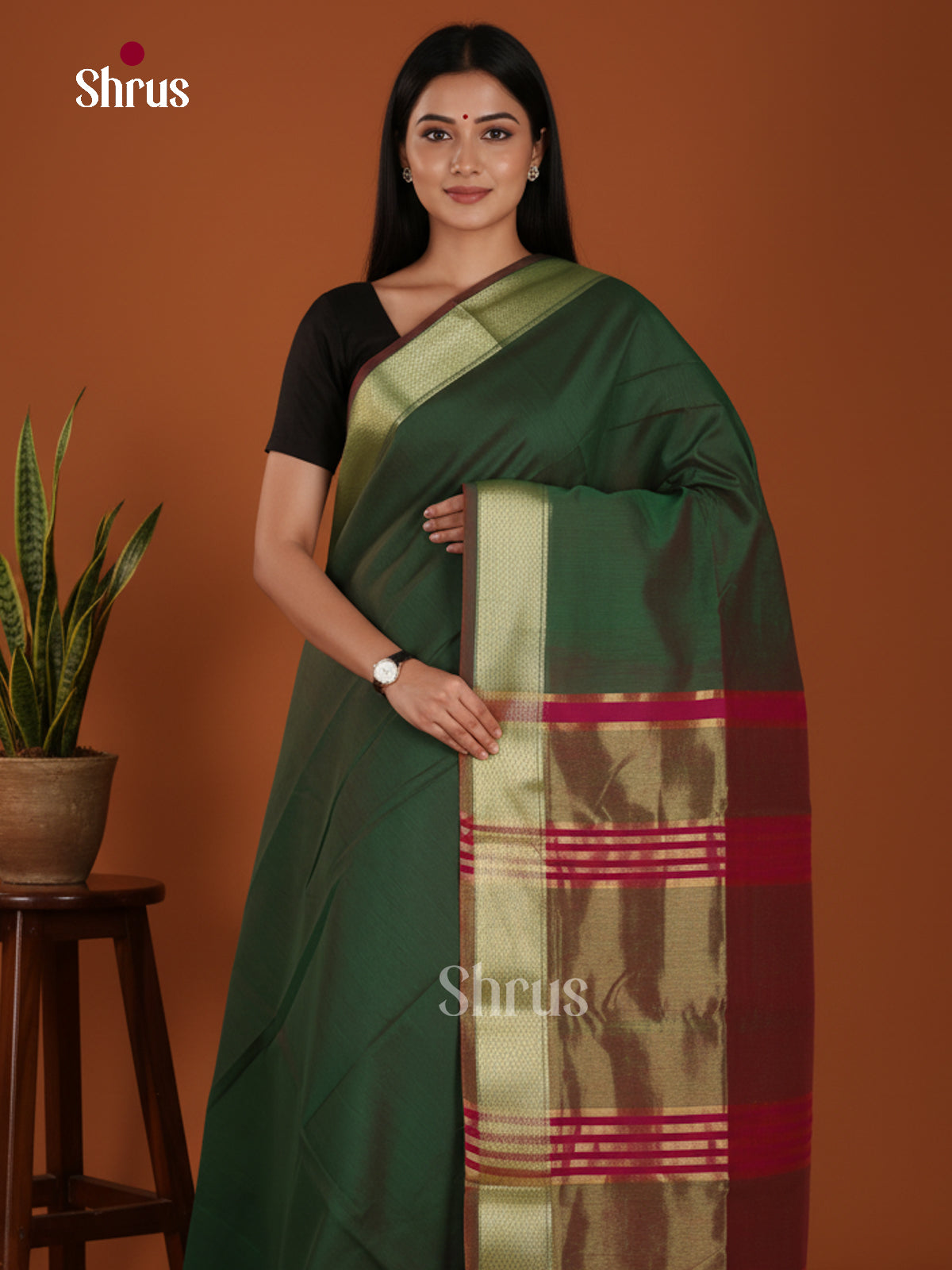 Green & Pink- Art Maheshwari Saree - Shop on Shrus.com