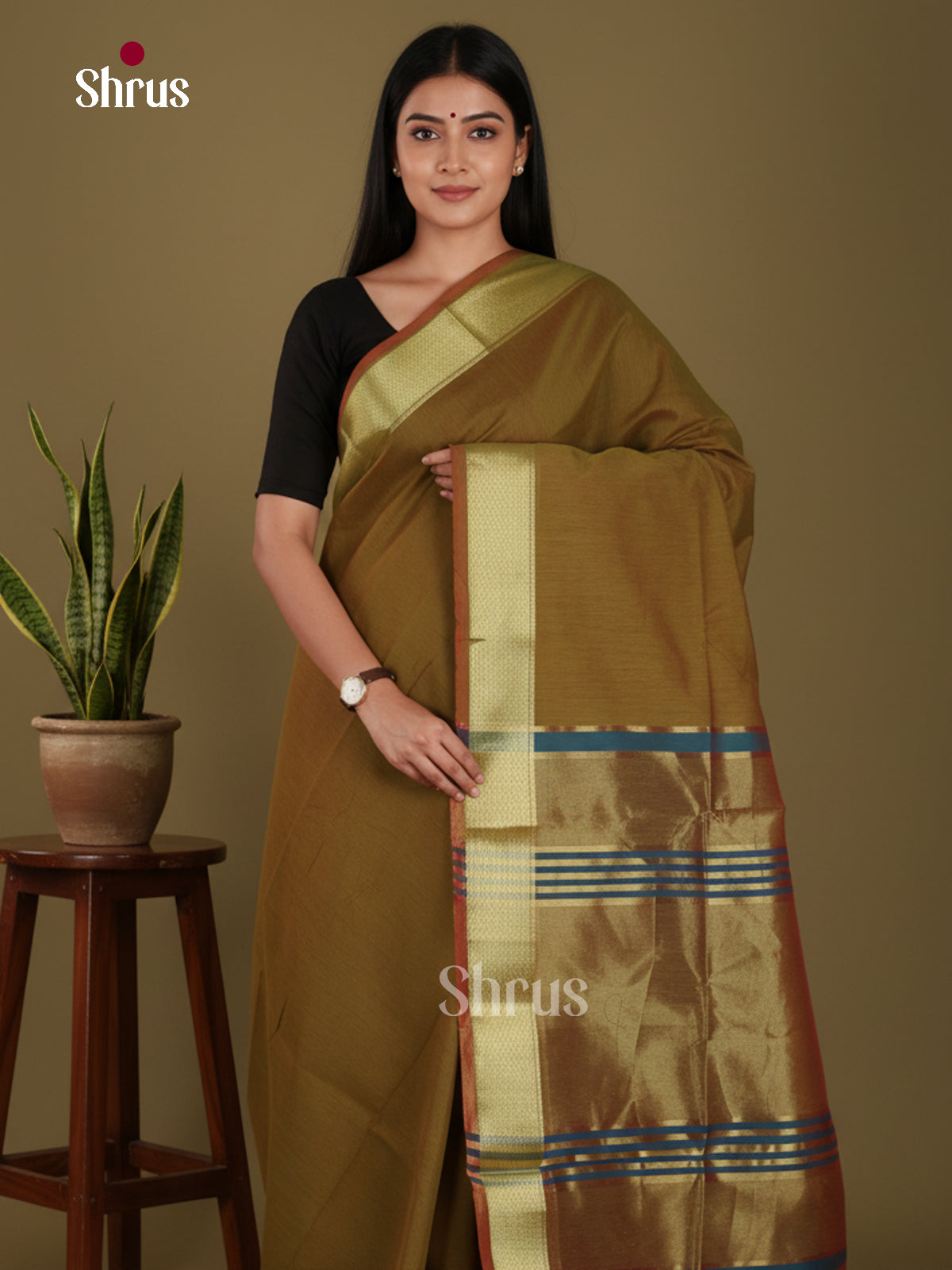 Mehandi Green & Blue- Art Maheshwari Saree