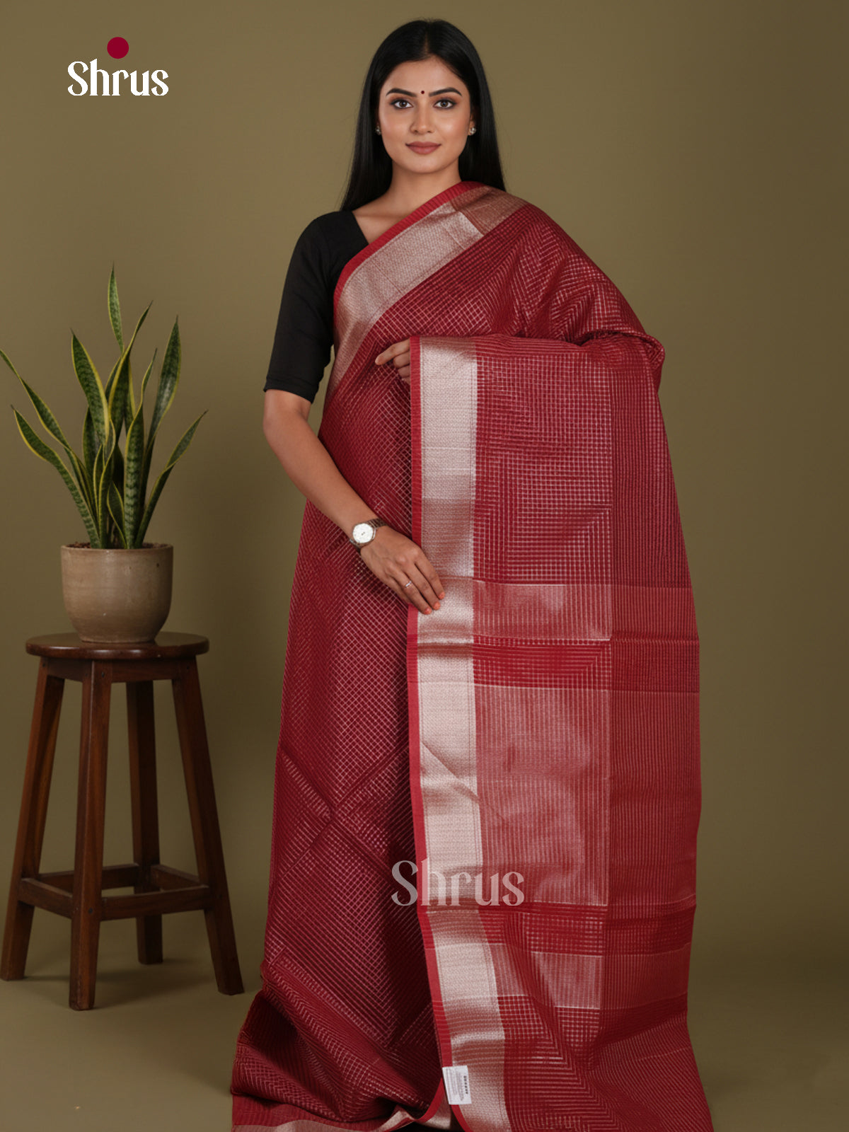 Maroon - Art Maheshwari Saree