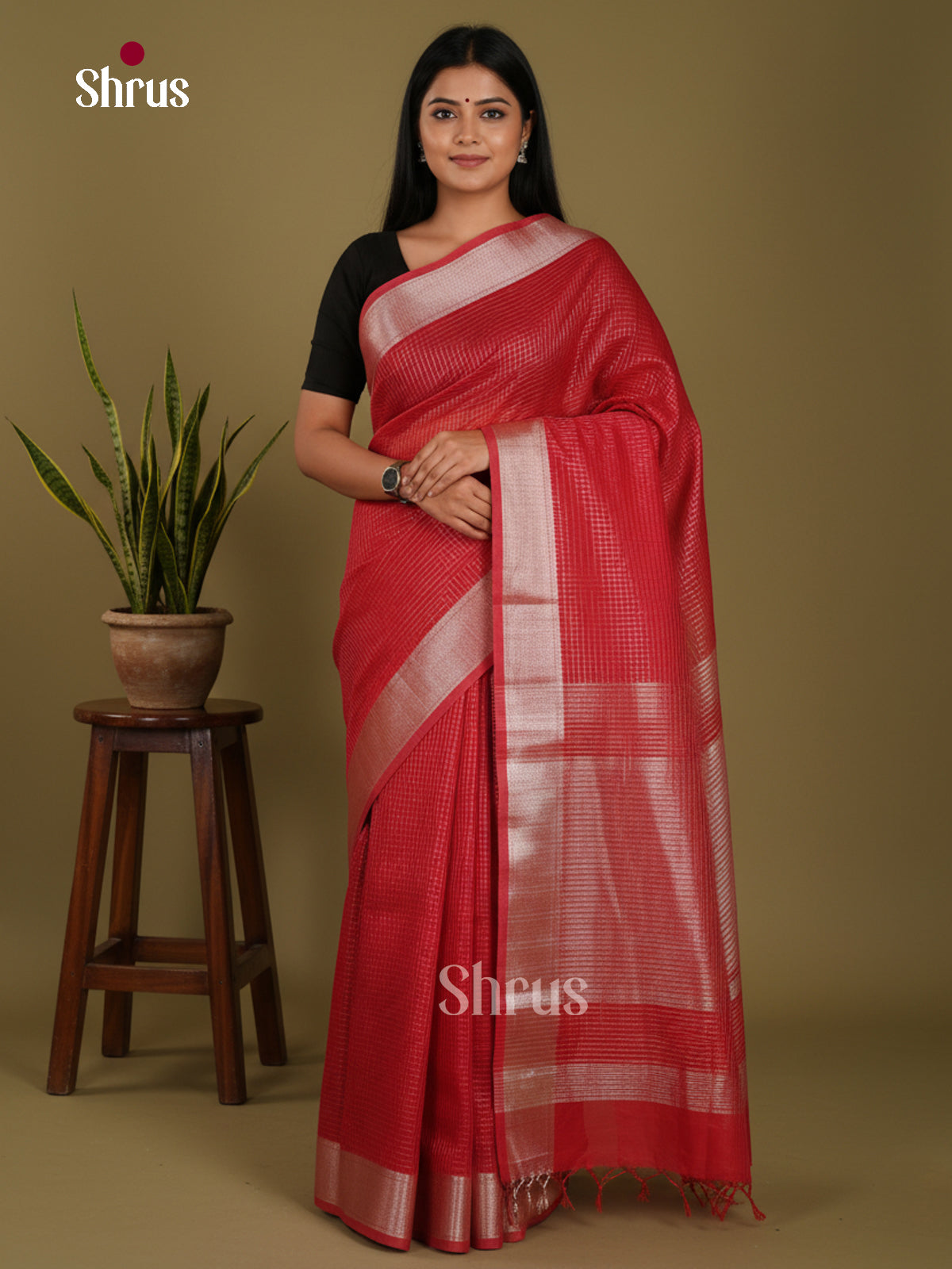 Red - Art Maheshwari Saree