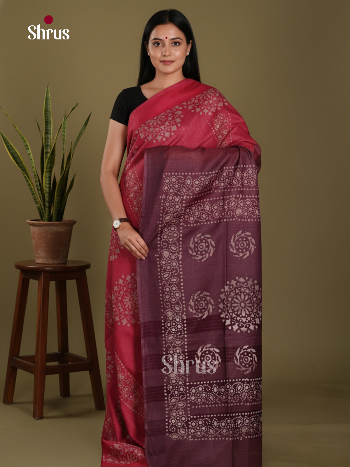 Red & Maroon - Bhatik Saree