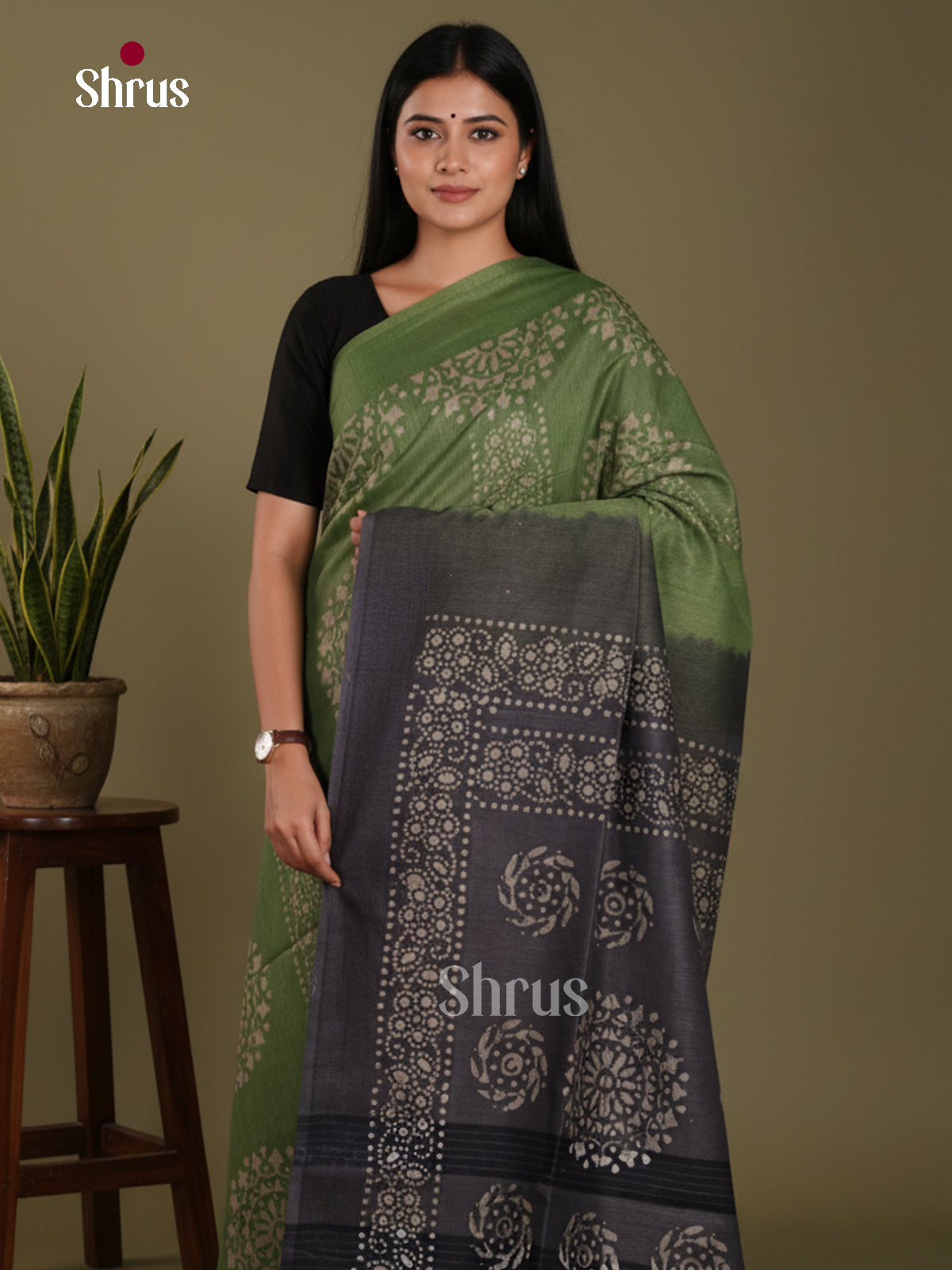 Green & Black - Bhatik Saree