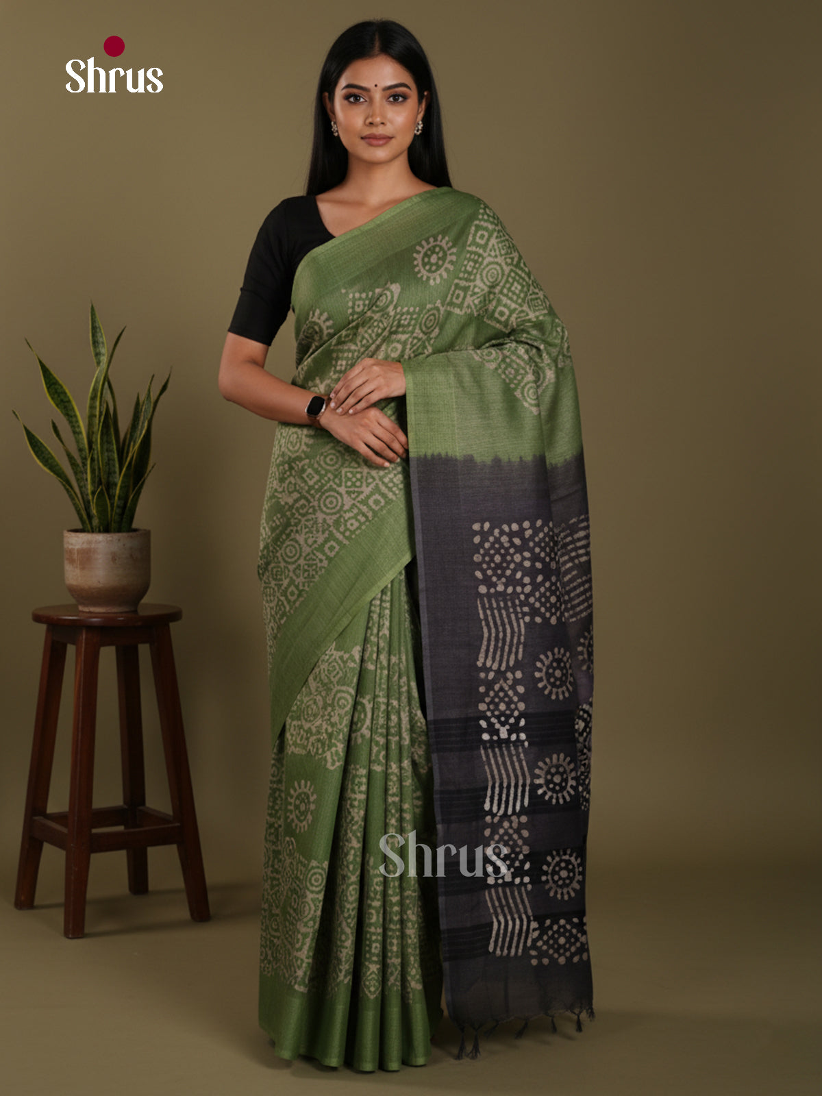 Green & Black - Bhatik Saree