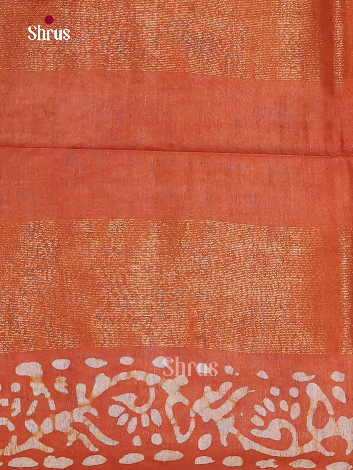 Dark Brown & Orange - Bhatik Saree