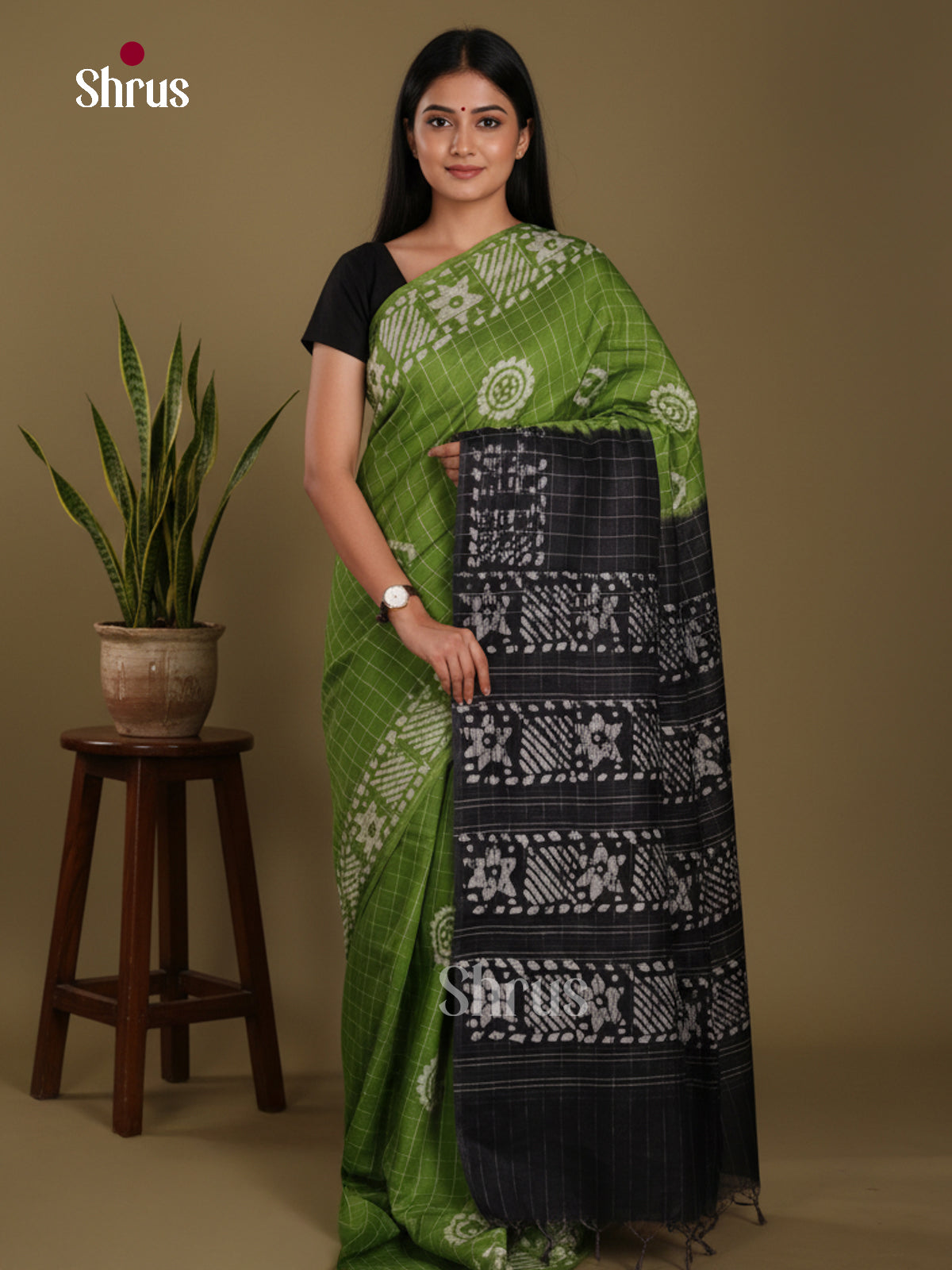 Green & black - Bhatik Saree