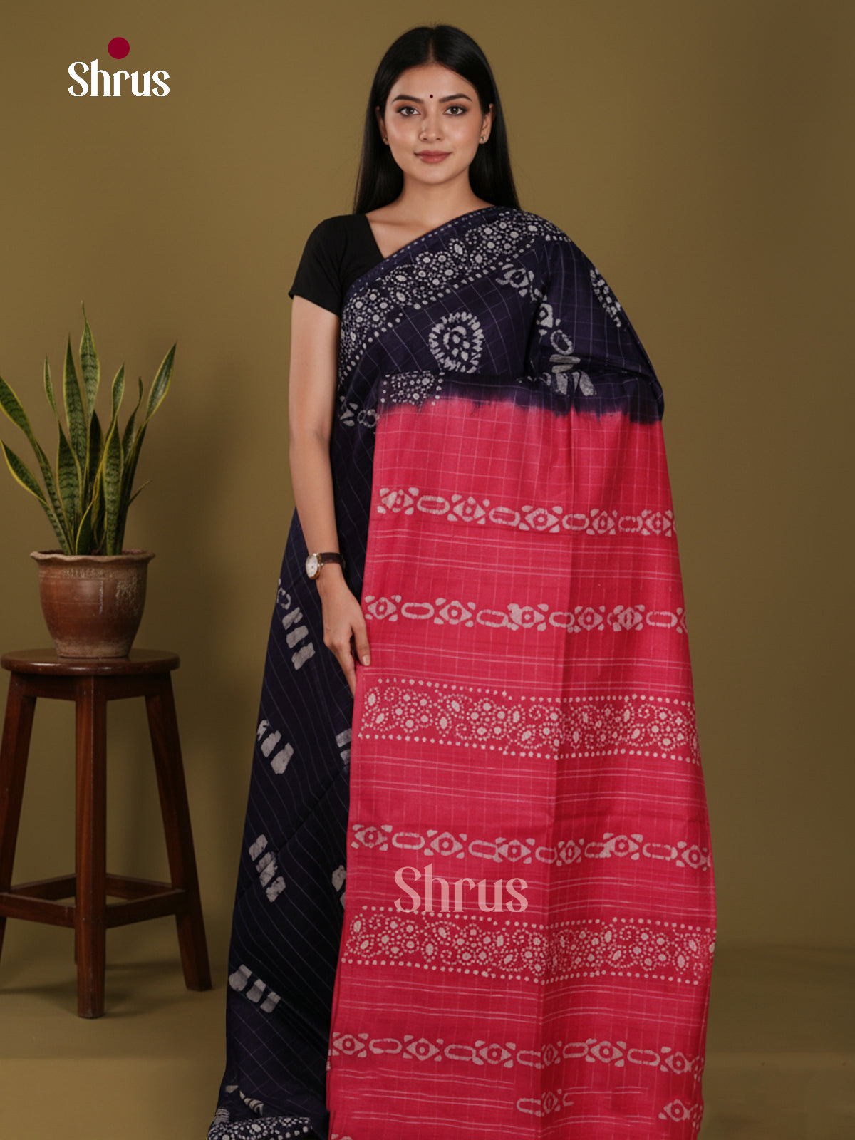 Blue & Pink - Bhatik Saree