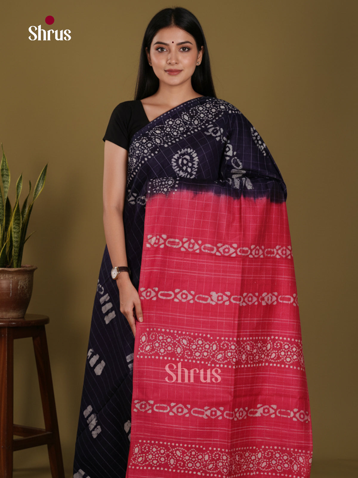 Blue & Pink - Bhatik Saree