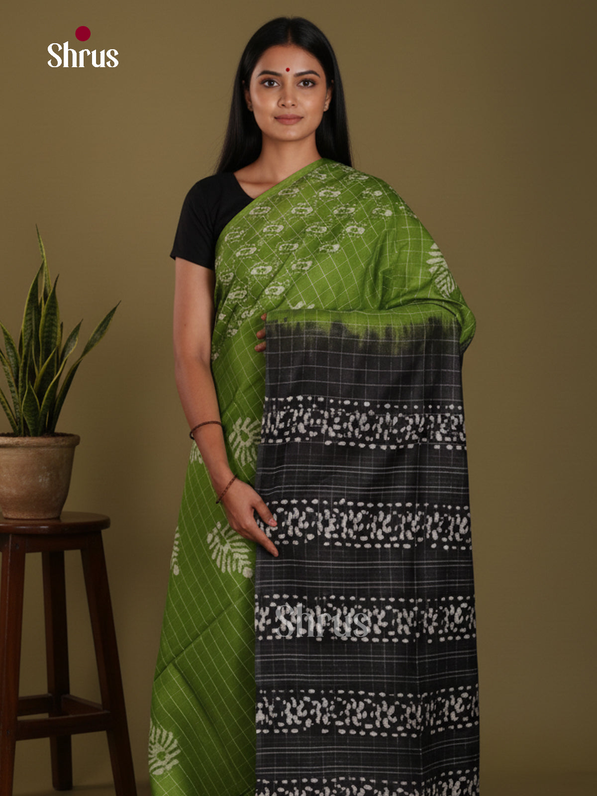 Green & Black- Bhatik Saree