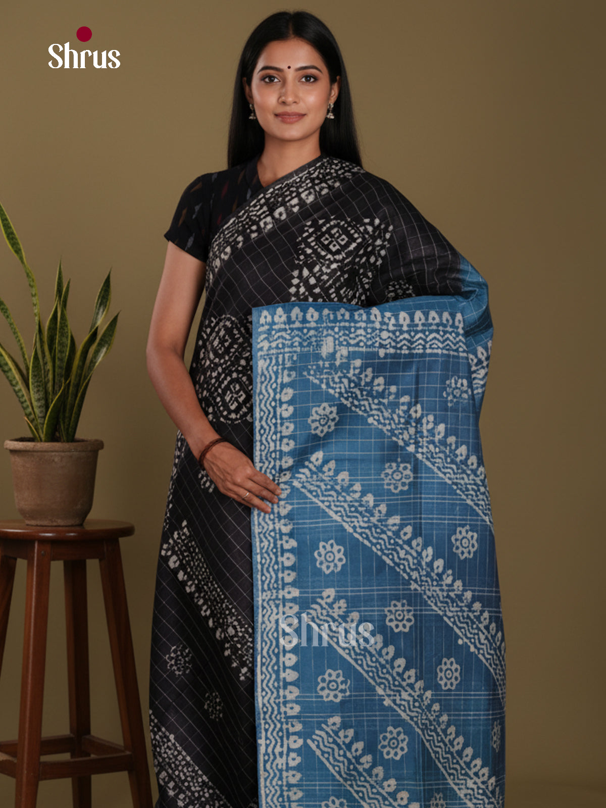 Black & Blue - Bhatik Saree