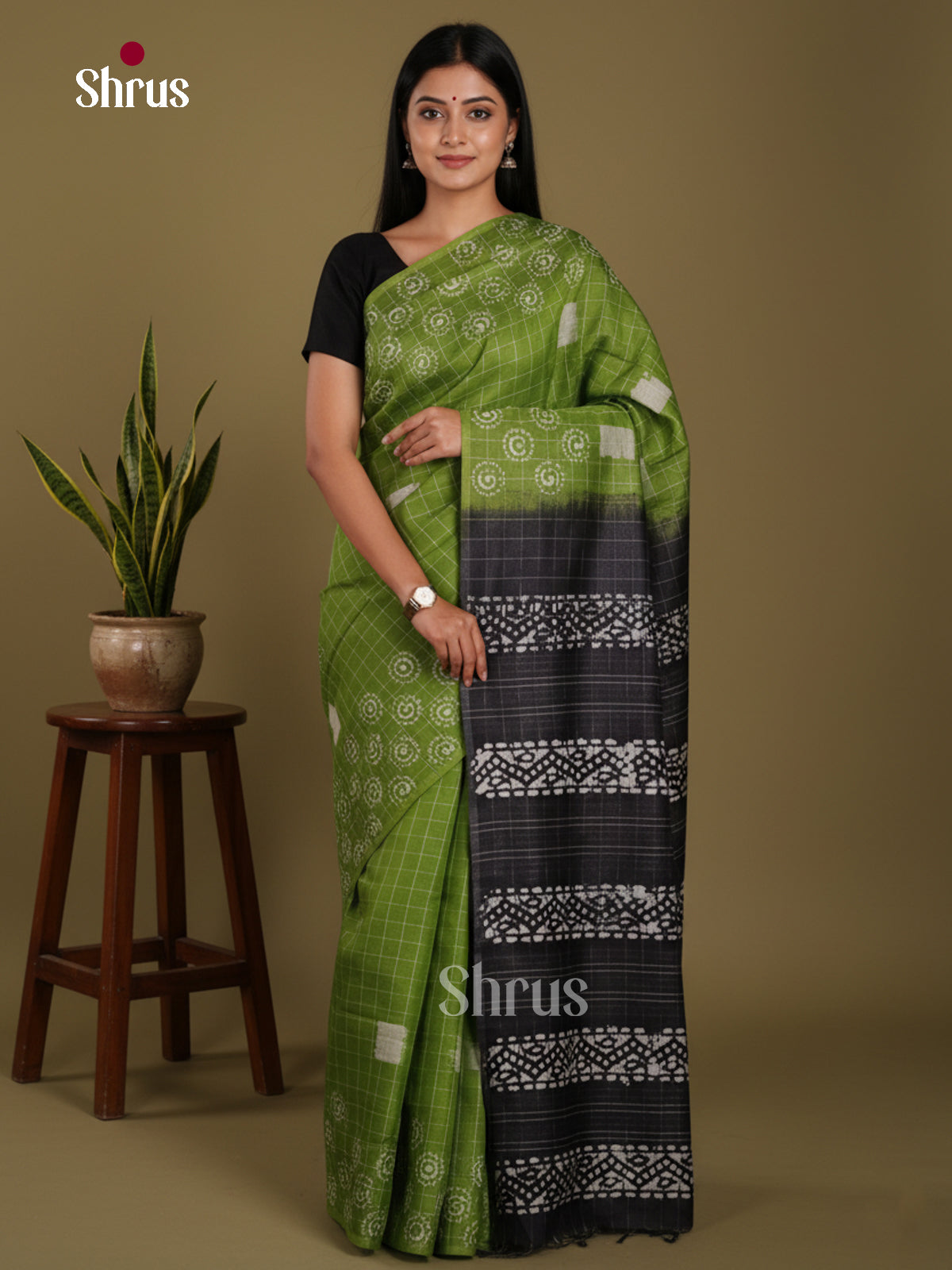 Green & Black - Bhatik Saree