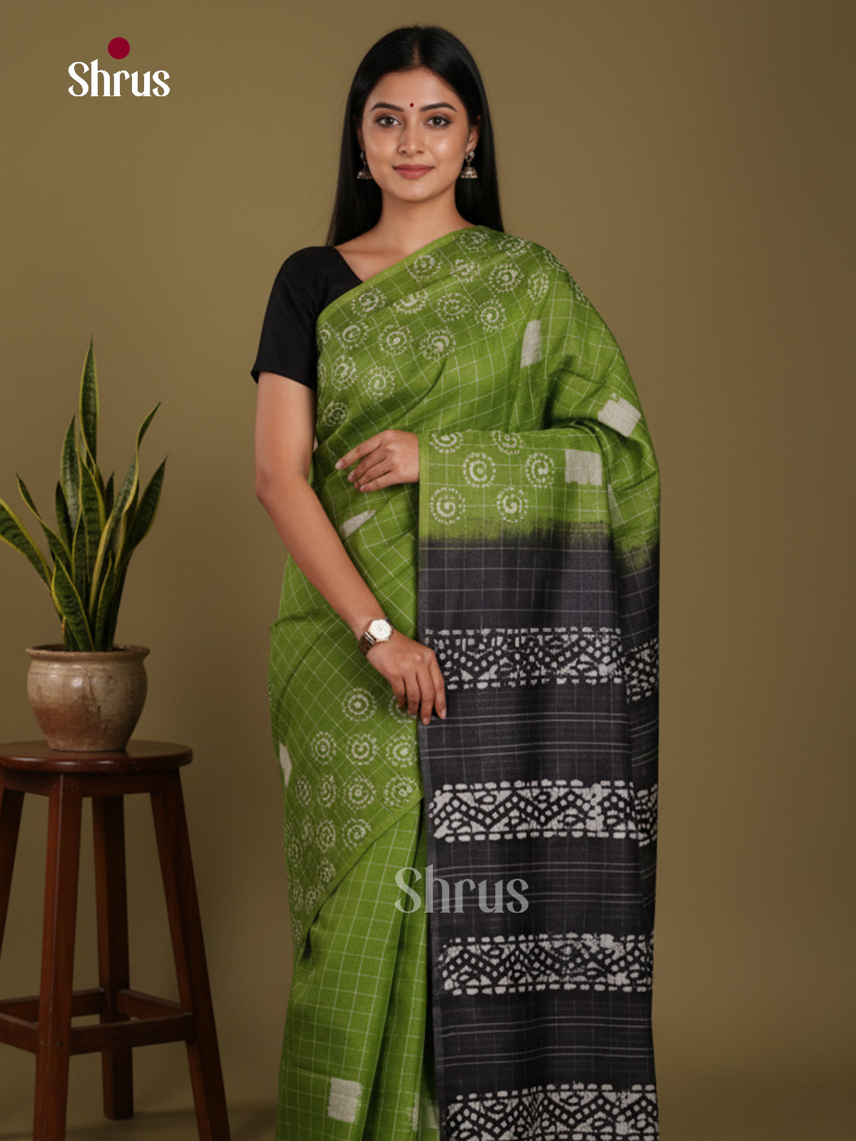 Green & Black - Bhatik Saree
