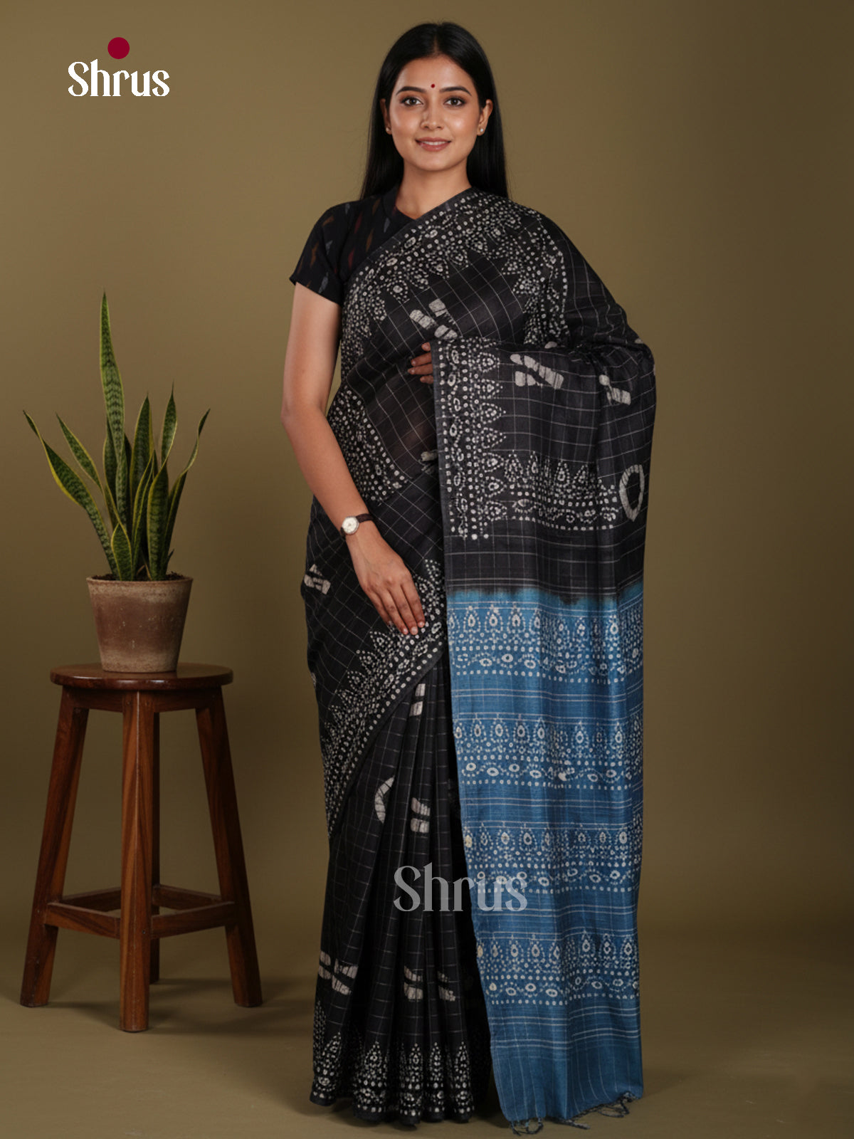 Black & Blue - Bhatik Saree