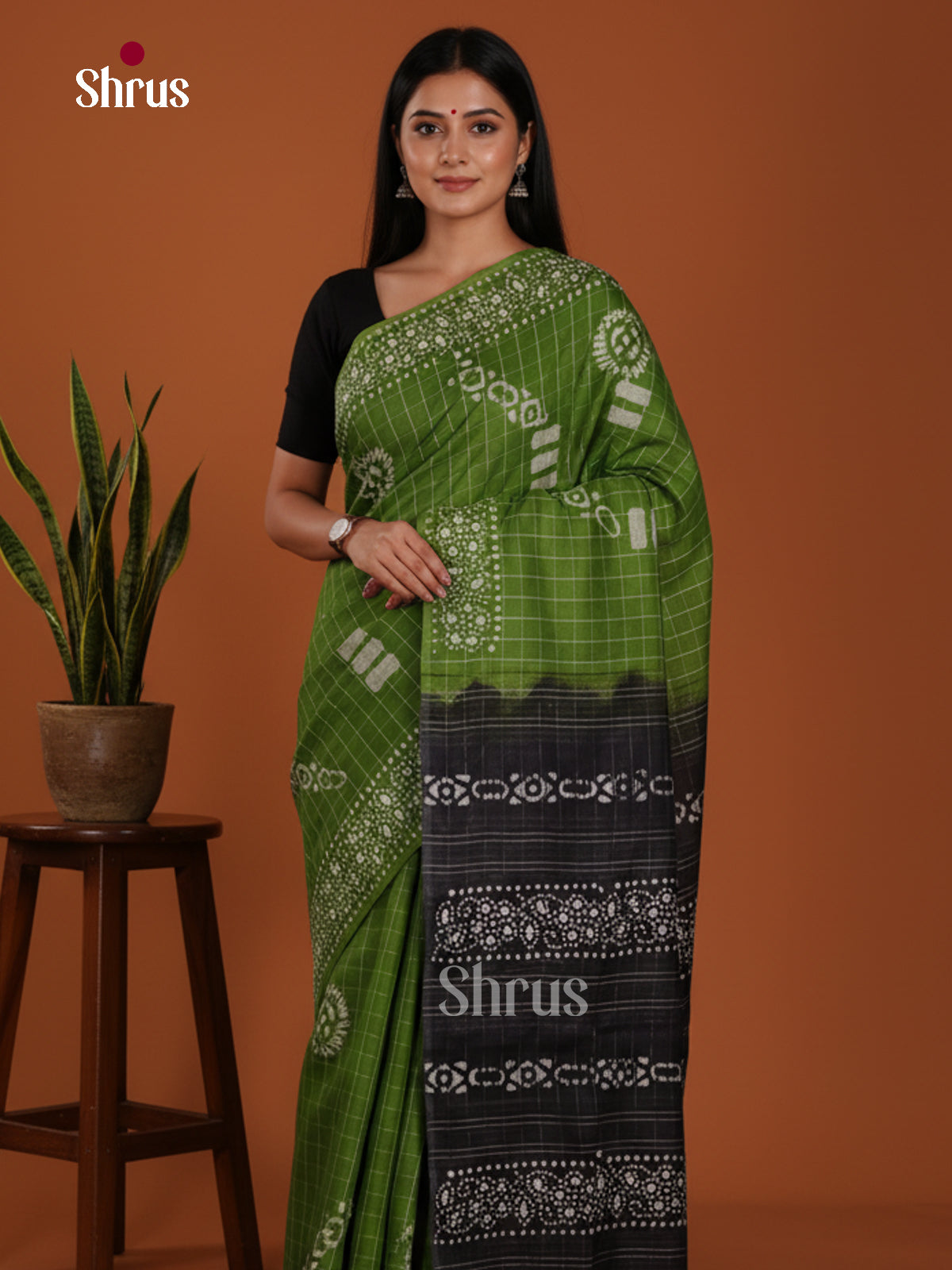 Green & Black - Bhatik Saree