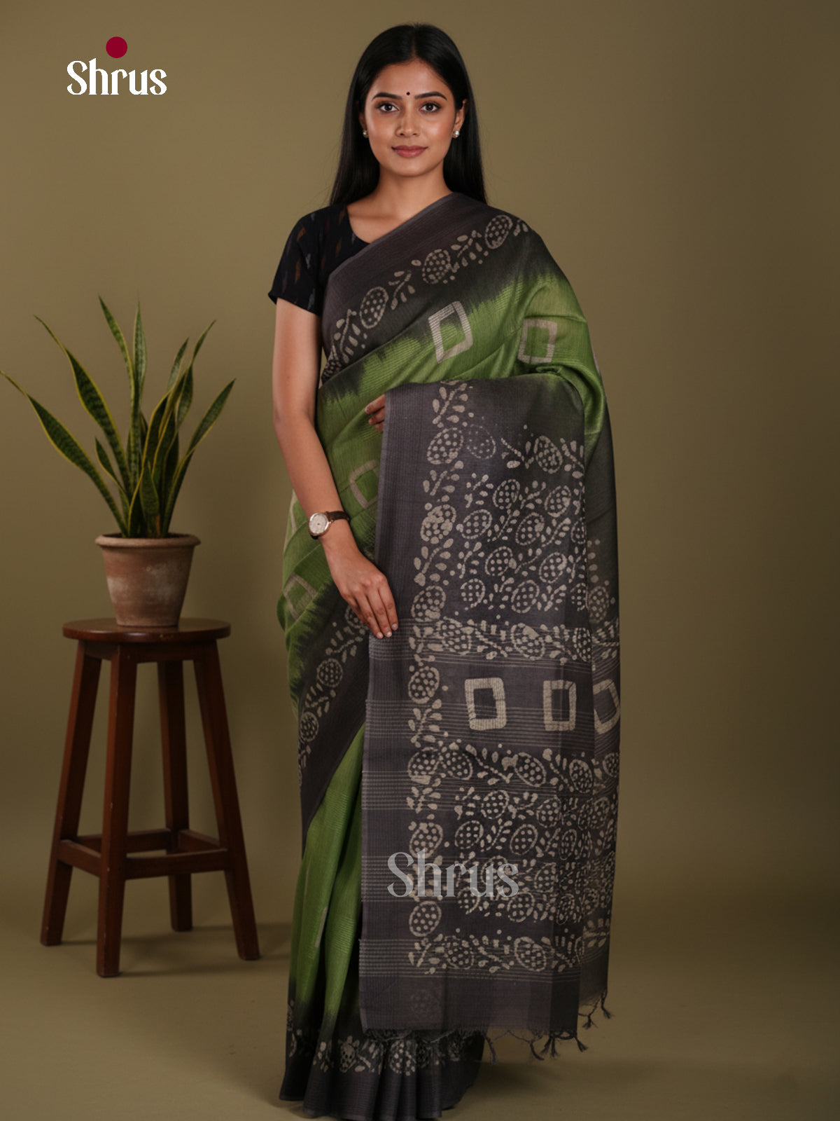 Green & Black - Bhatik Saree
