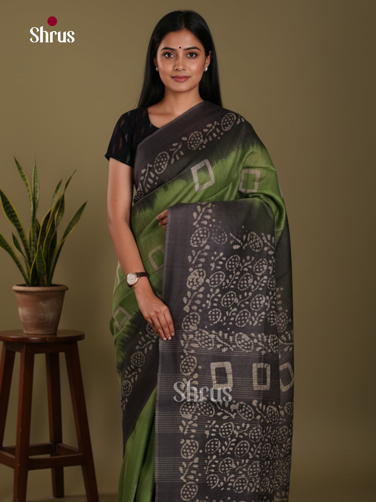 Green & Black - Bhatik Saree