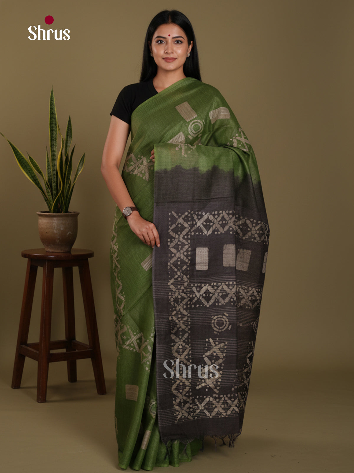 Green & Black - Bhatik Saree