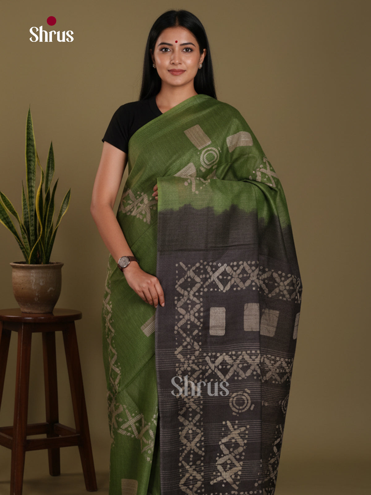 Green & Black - Bhatik Saree
