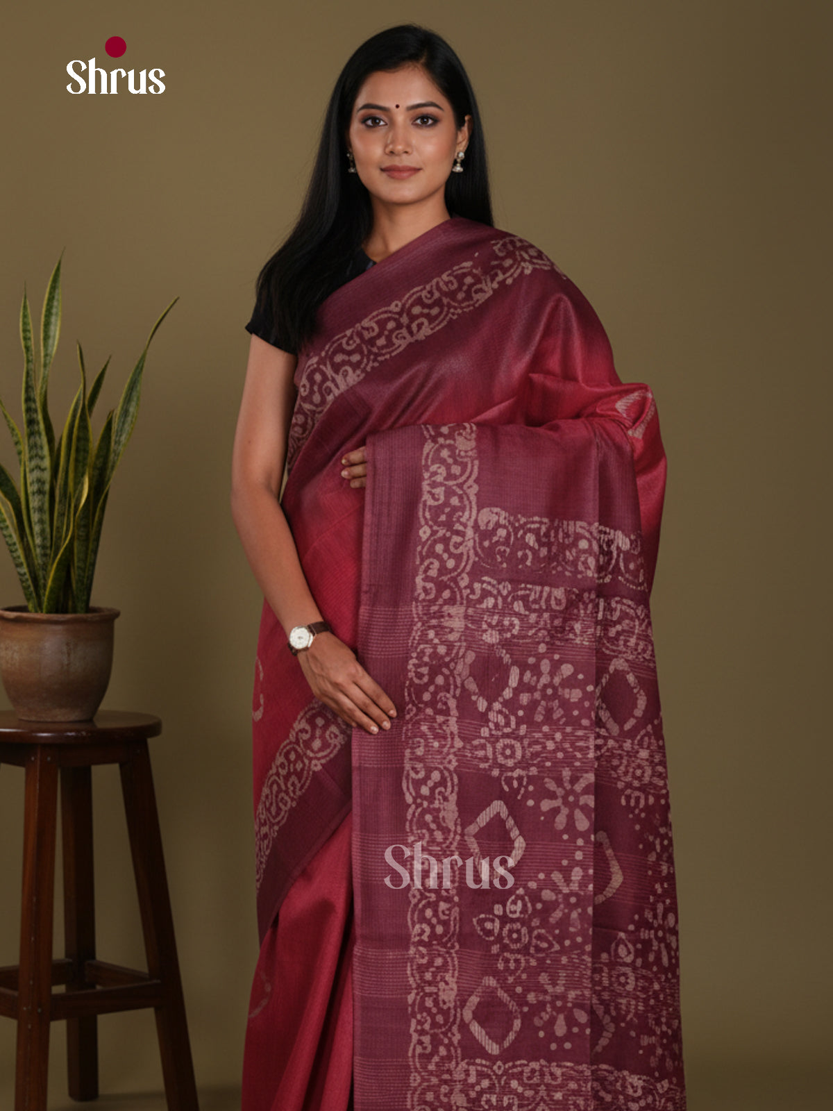 Red & Maroon - Bhatik Saree