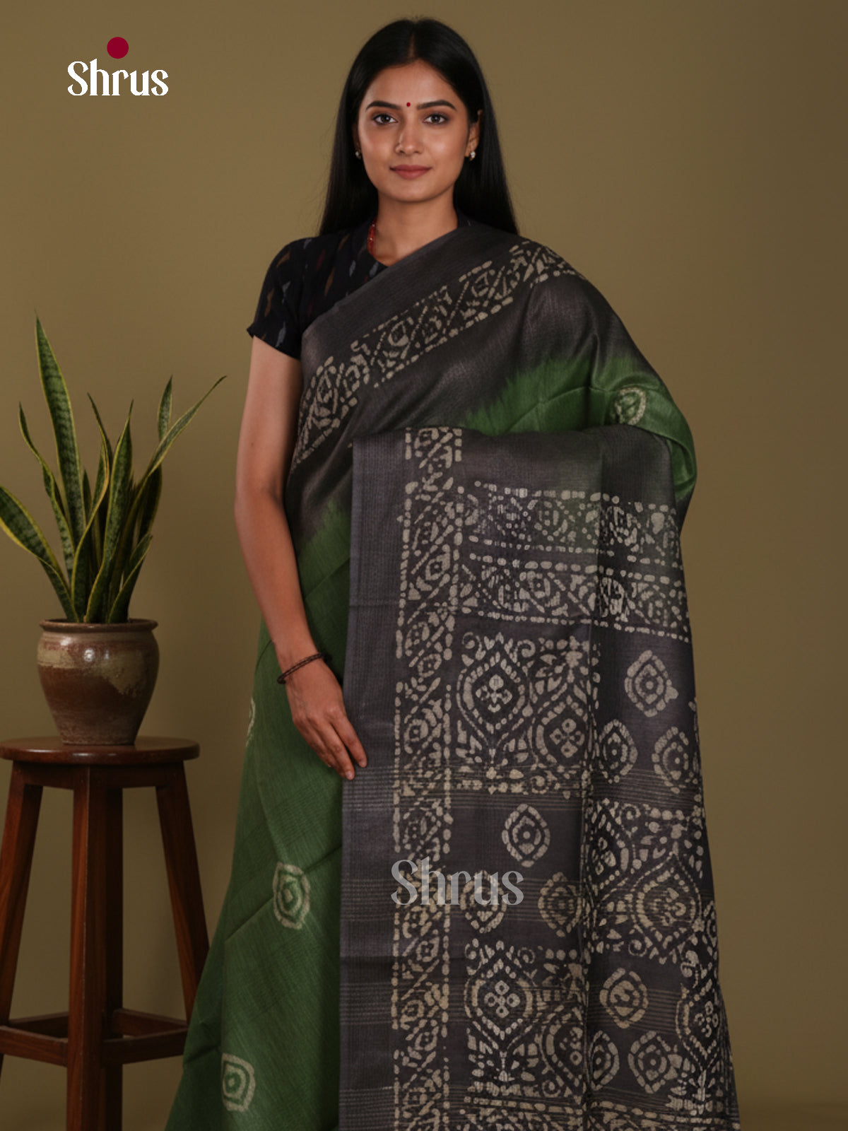 Green & Black - Bhatik Saree