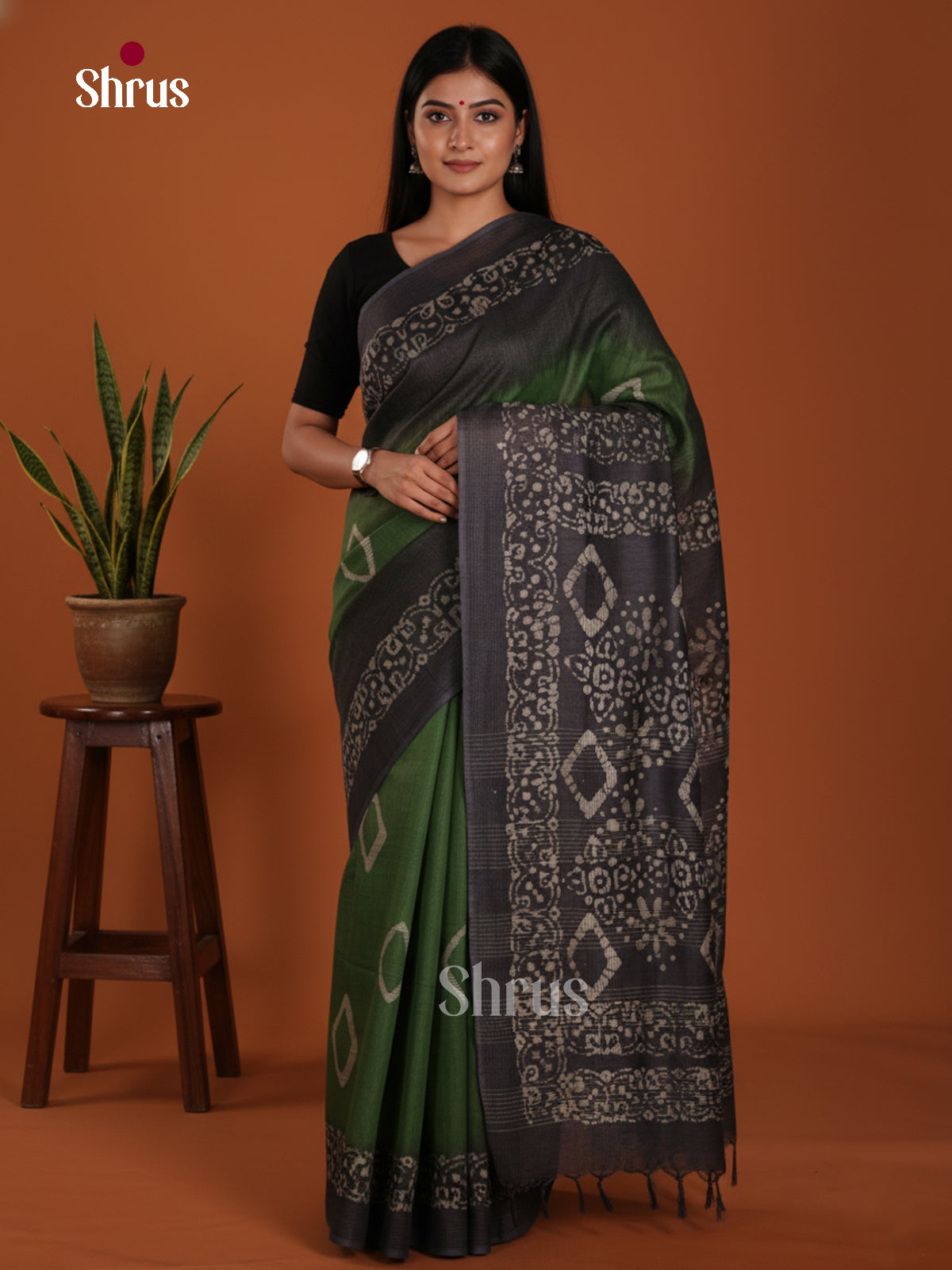 Green & Black - Bhatik Saree