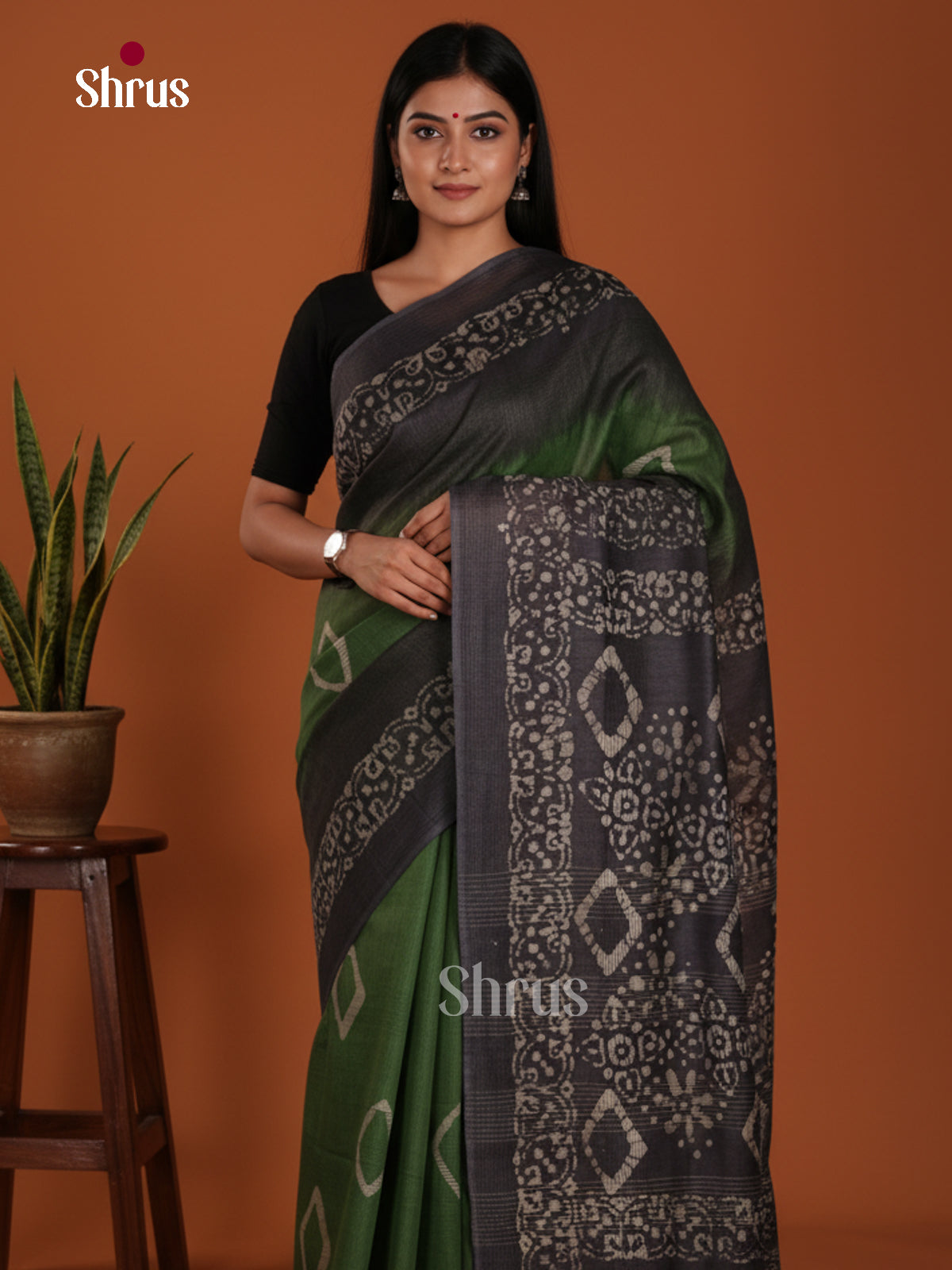 Green & Black - Bhatik Saree