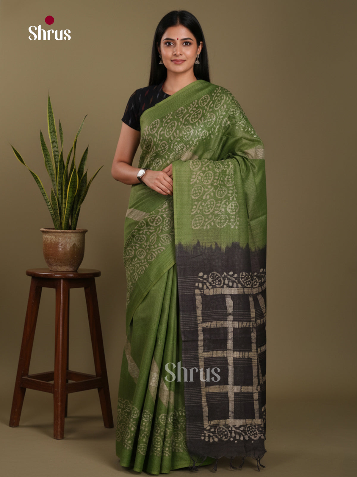 Green & Black - Bhatik Saree