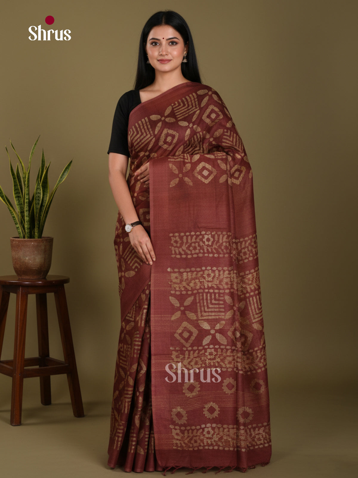 Brown - Bhatik Saree