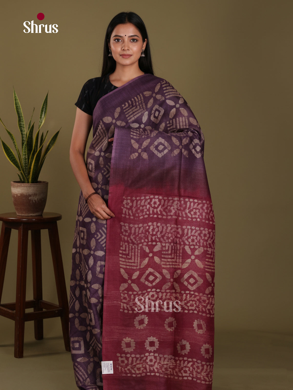 Violet & Maroon- Bhatik Saree