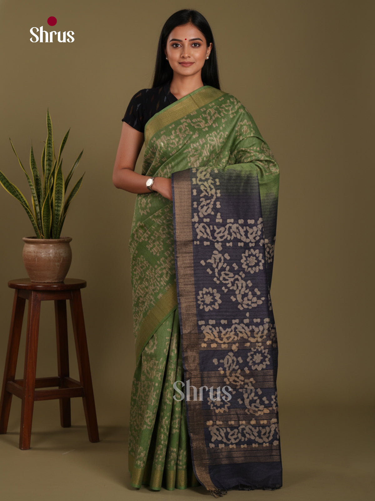 Green & Black- Bhatik Saree
