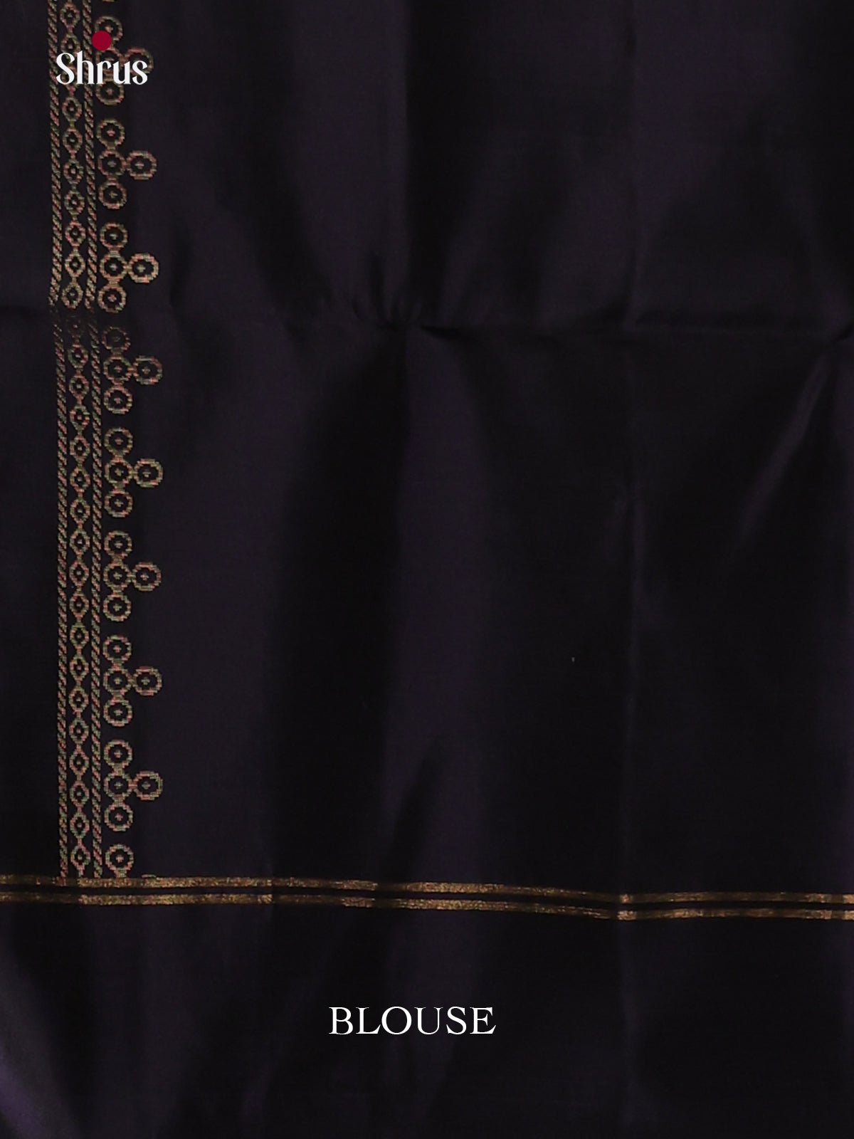 Graceful Navy Blue Soft Silk Saree with zari kolam motifs - Shop on Shrus.com