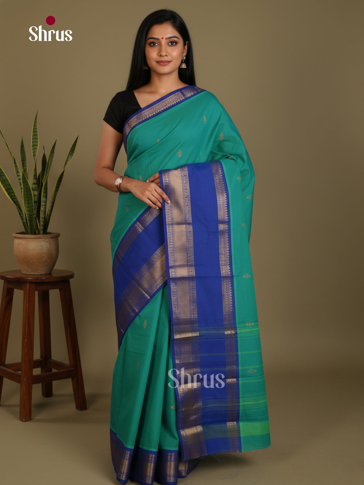 DLS03019 - Chettinad Mix Cotton-Without Blouse Saree