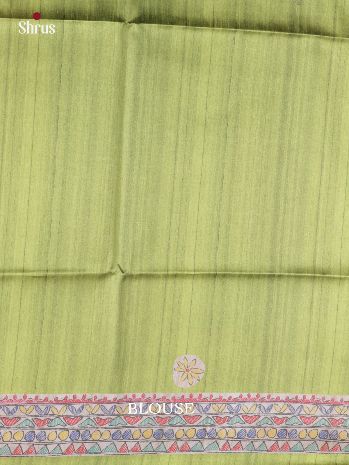 Green & Cream - Printed Madhubani Saree - Shop on Shrus.com