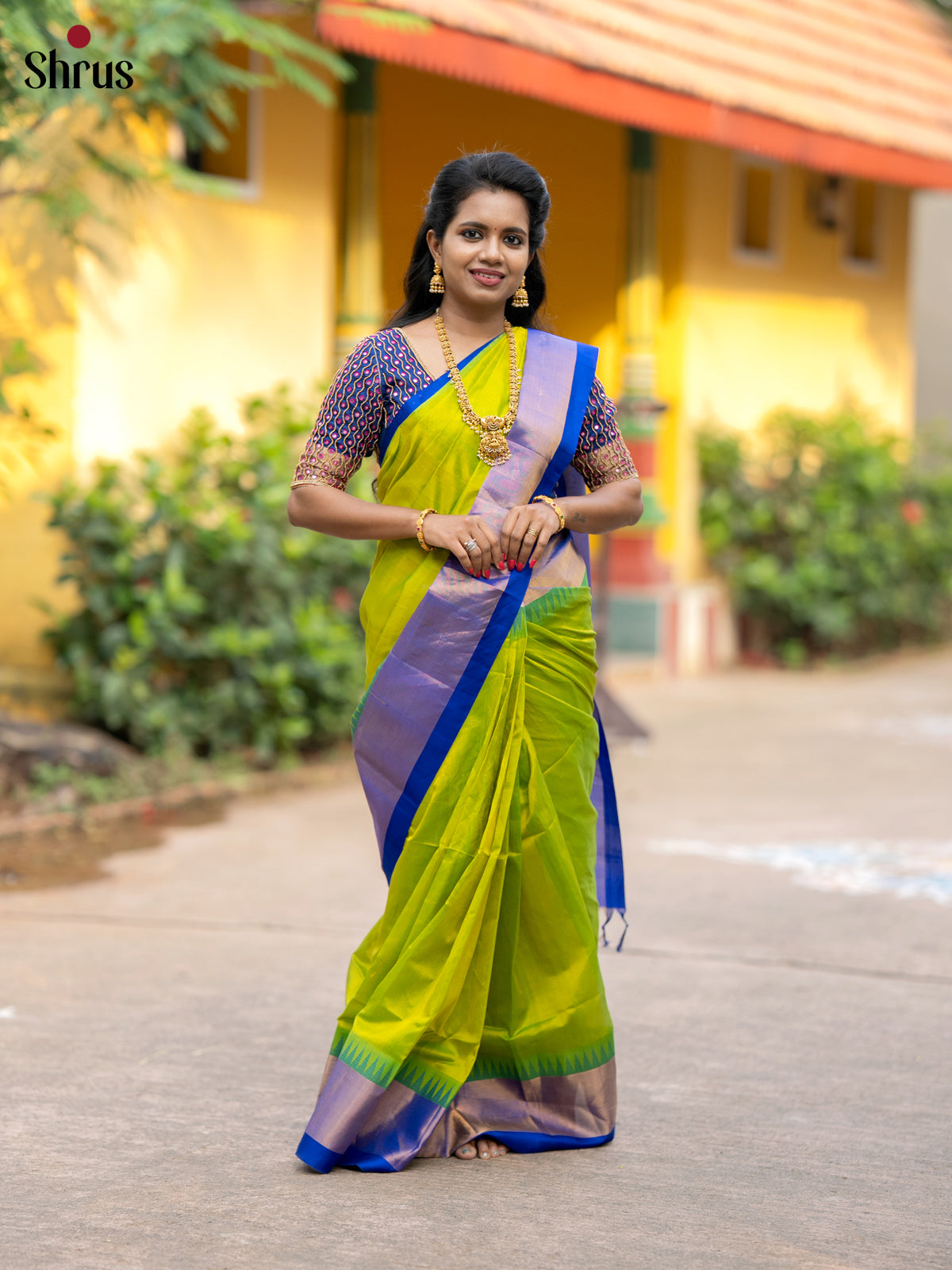 DLS04024 - Temple-border Saree