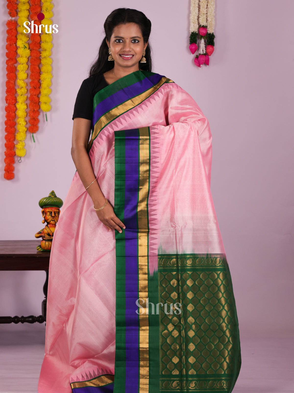 DLS04027 - Temple-border Saree