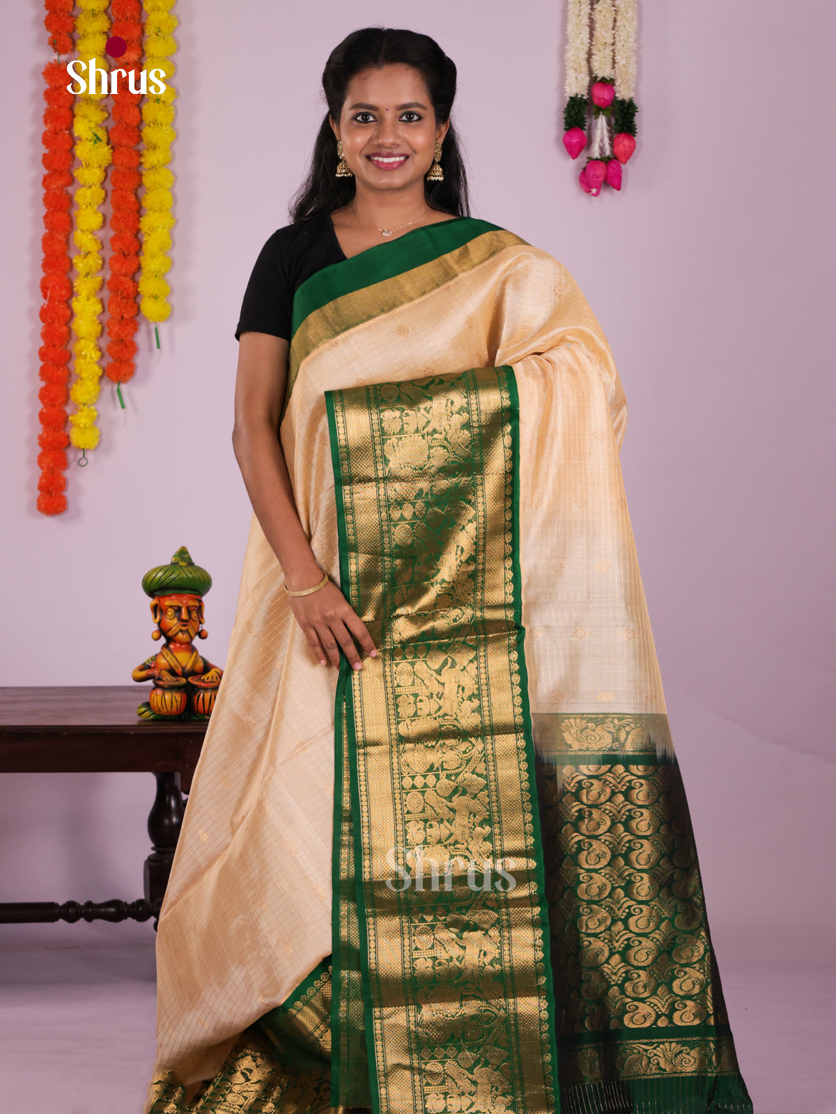 DLS04065 - Korvai-Big border Saree