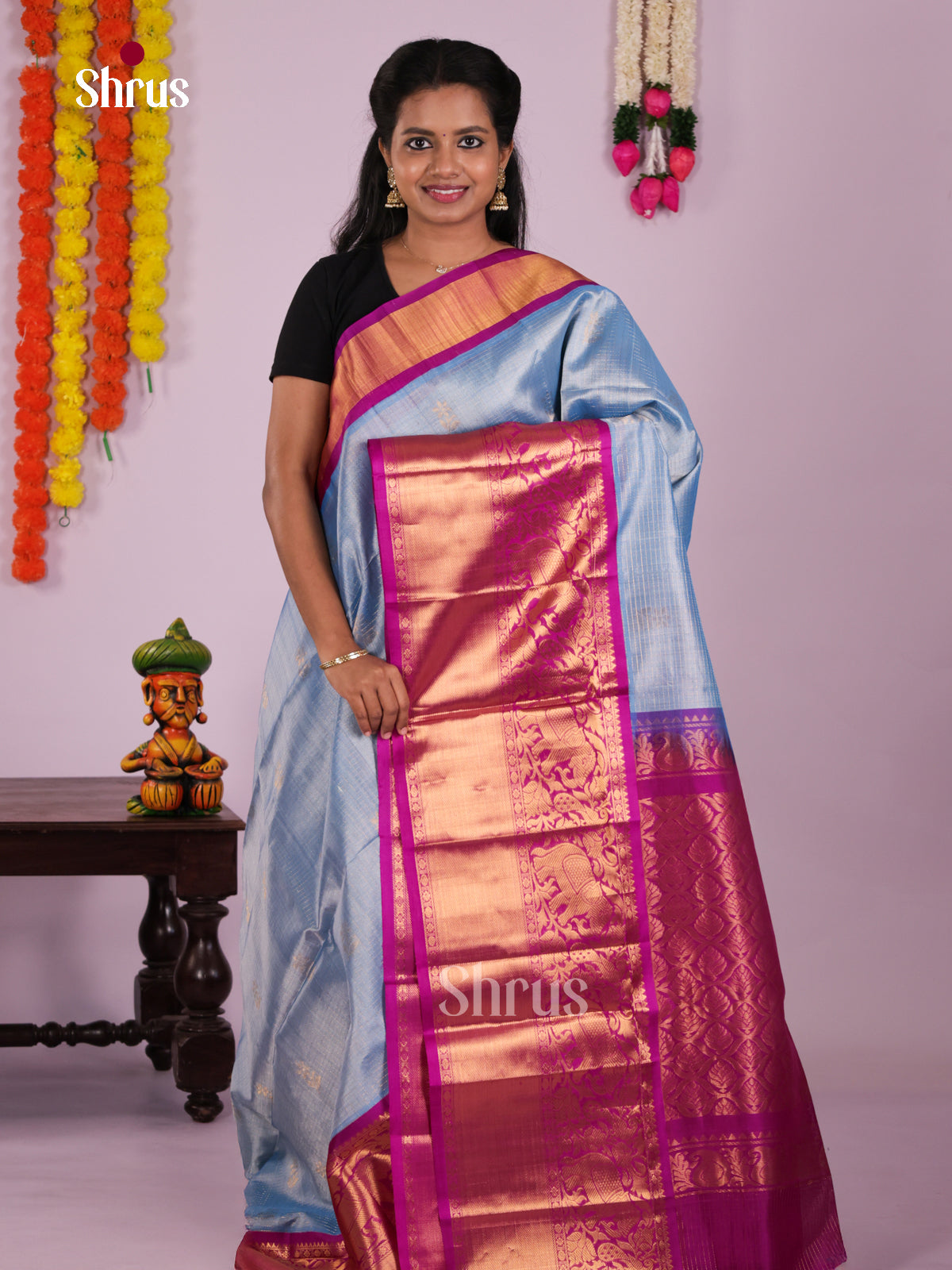 DLS04072 - Korvai-Big border Saree