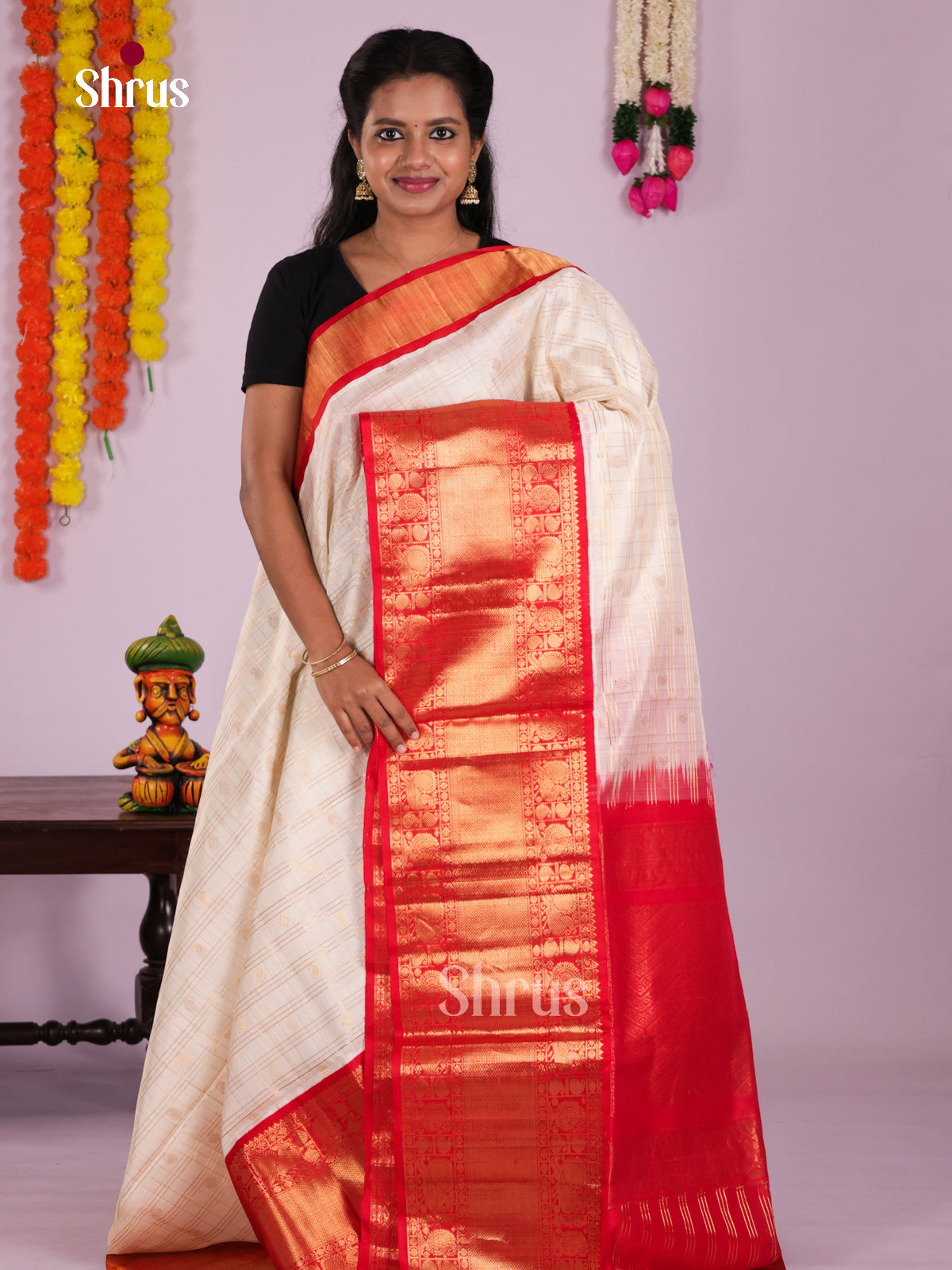 DLS04075 - Korvai-Big border Saree