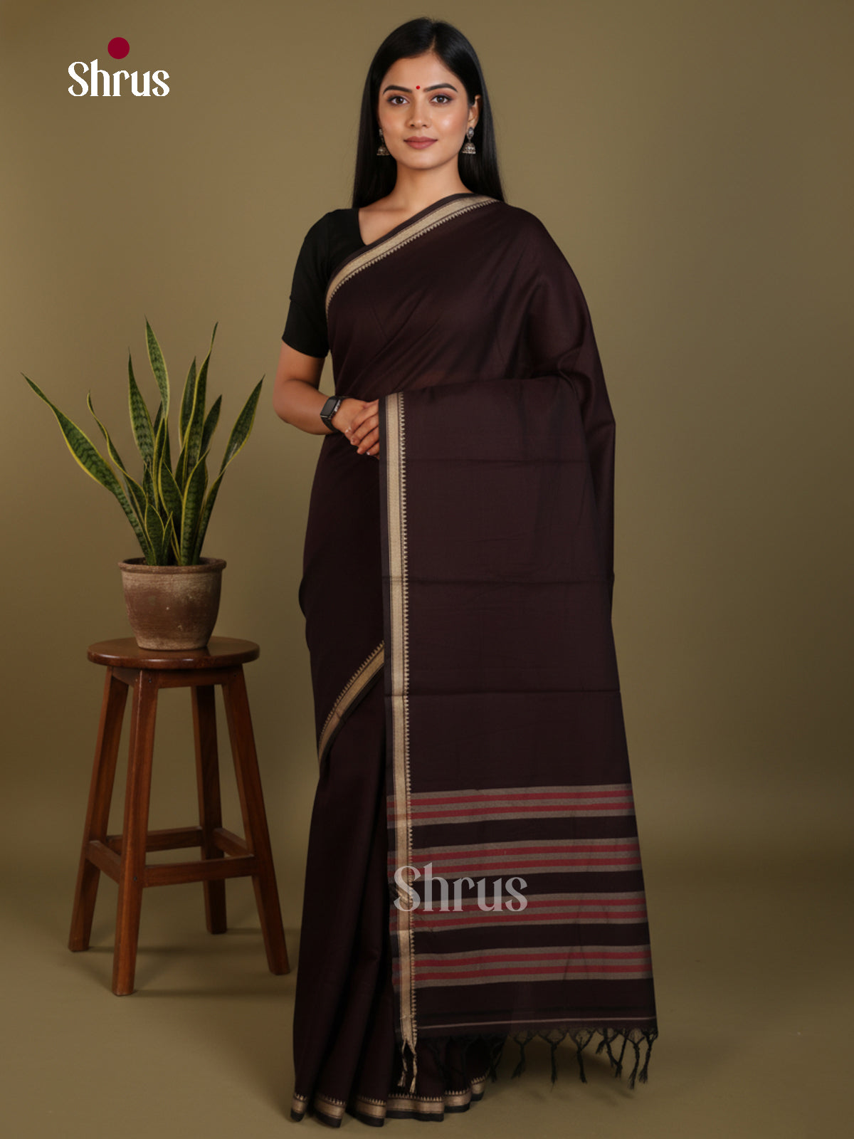 Coffee brown - Narayanpet Cotton Saree