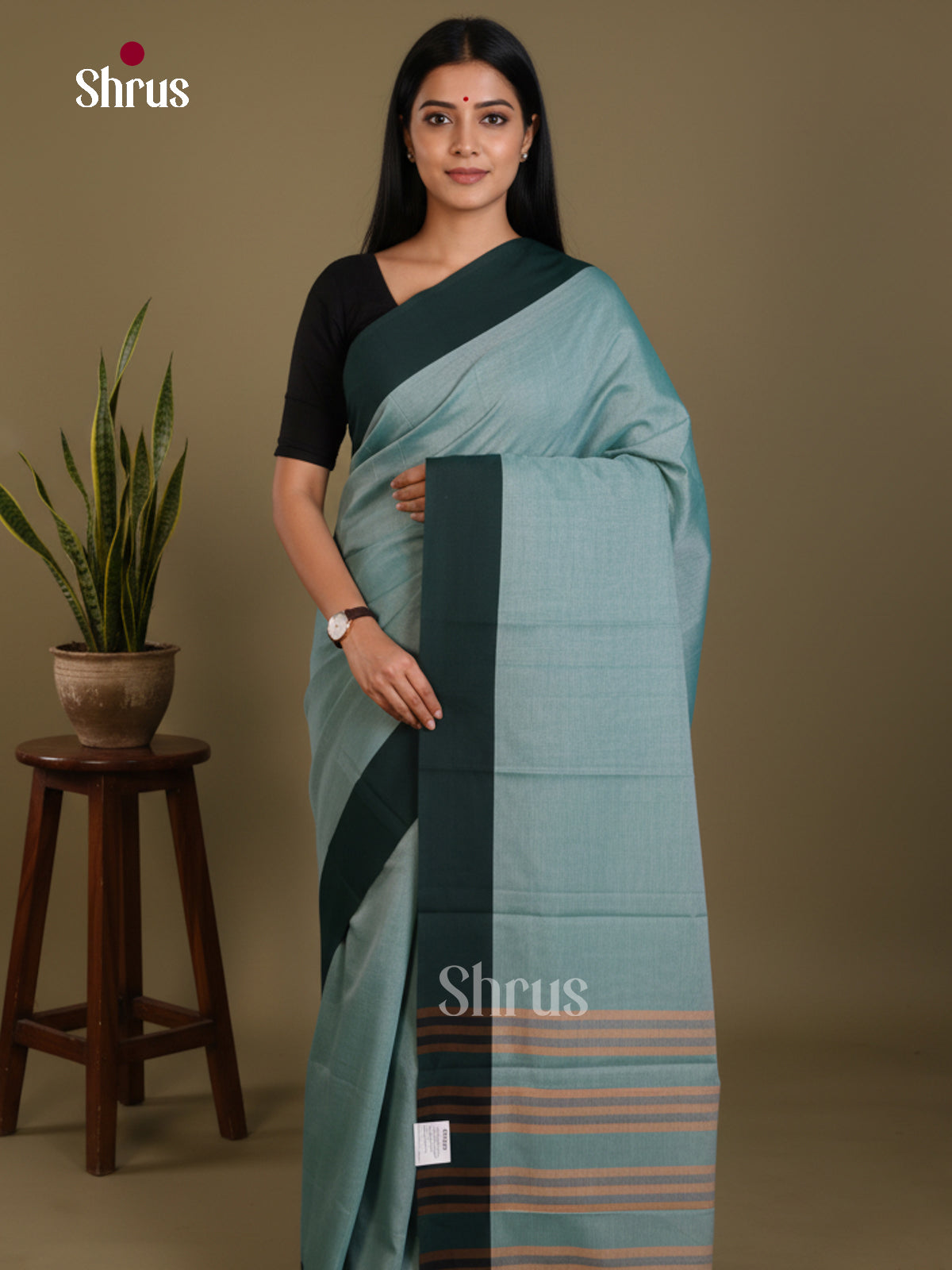Pastel Blue & Green- Narayanpet Cotton Saree