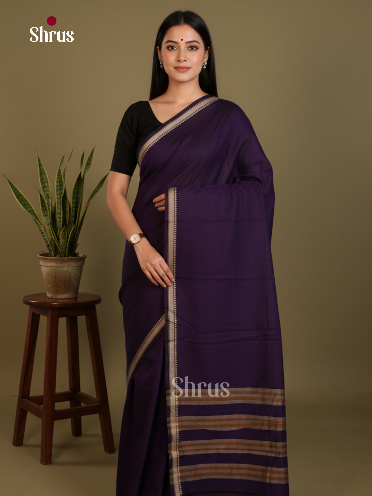 Violet - Narayanpet Cotton Saree - Shop on Shrus.com